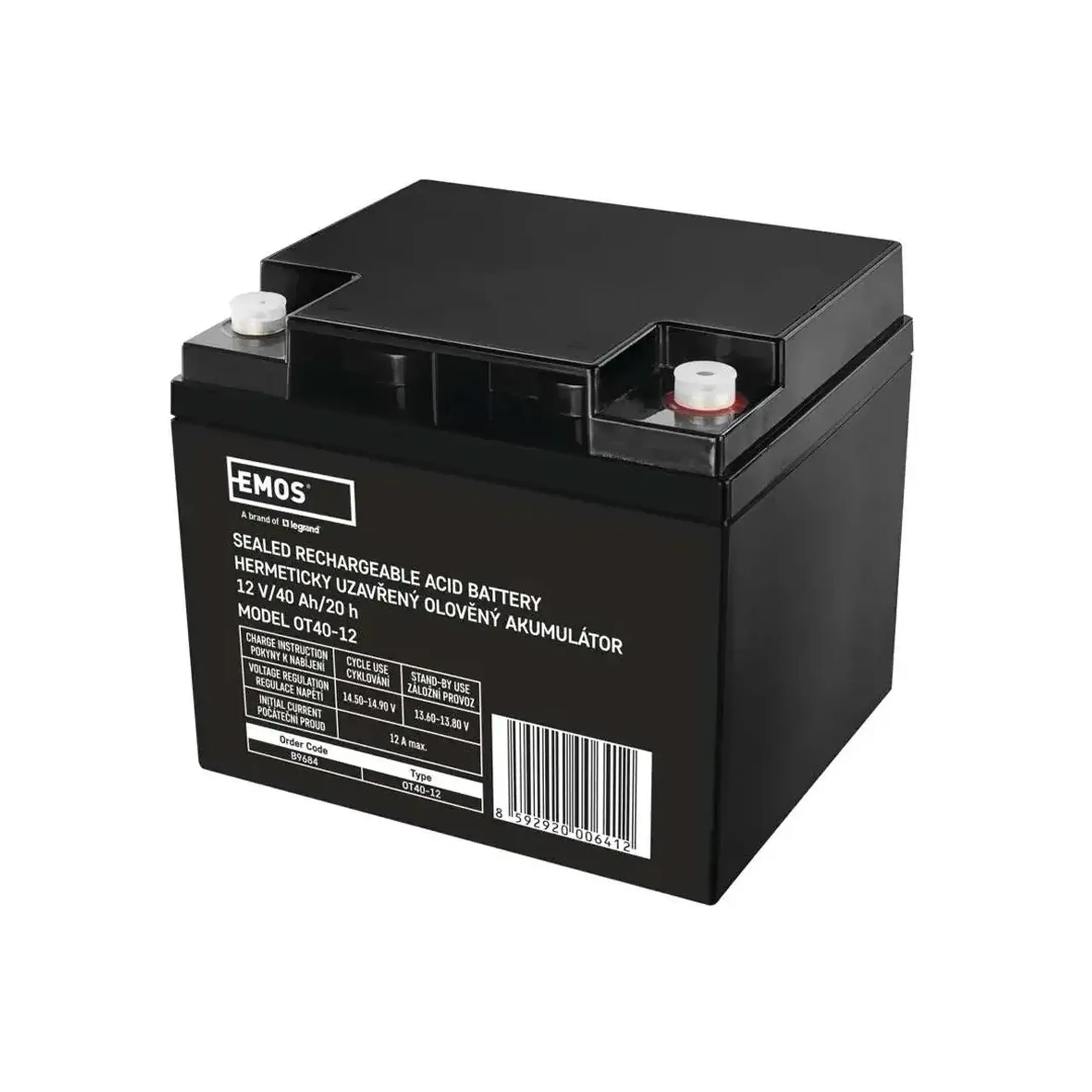 Acumulator pentru UPS Faston 40 Ah 12 V EMOS - Dimensiunea de prindere T1 - M6