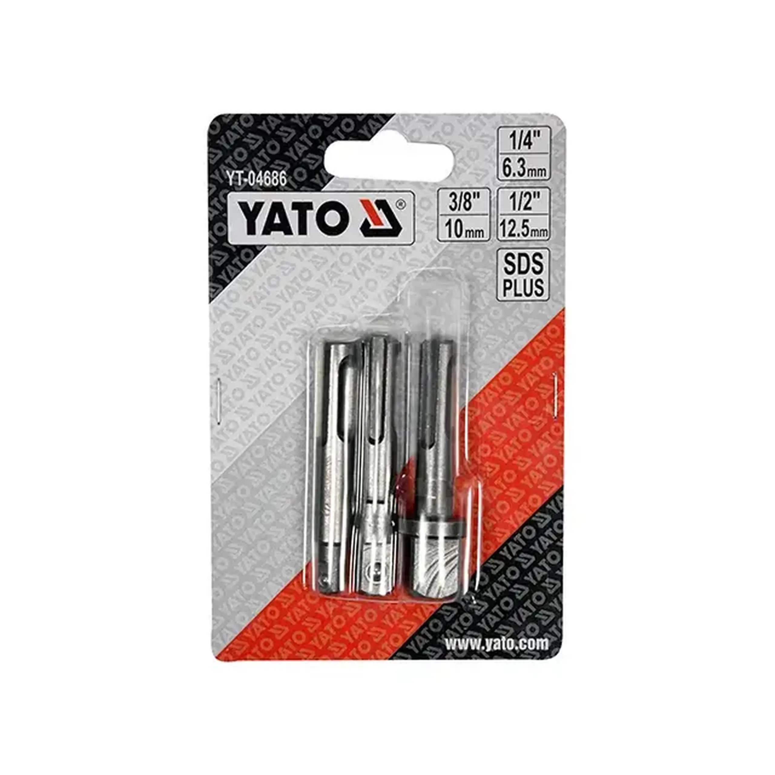 Adaptor pentru cap tubular SDS Plus 3 buc. 1/4", 3/8", 1/2" 65 mm Yato