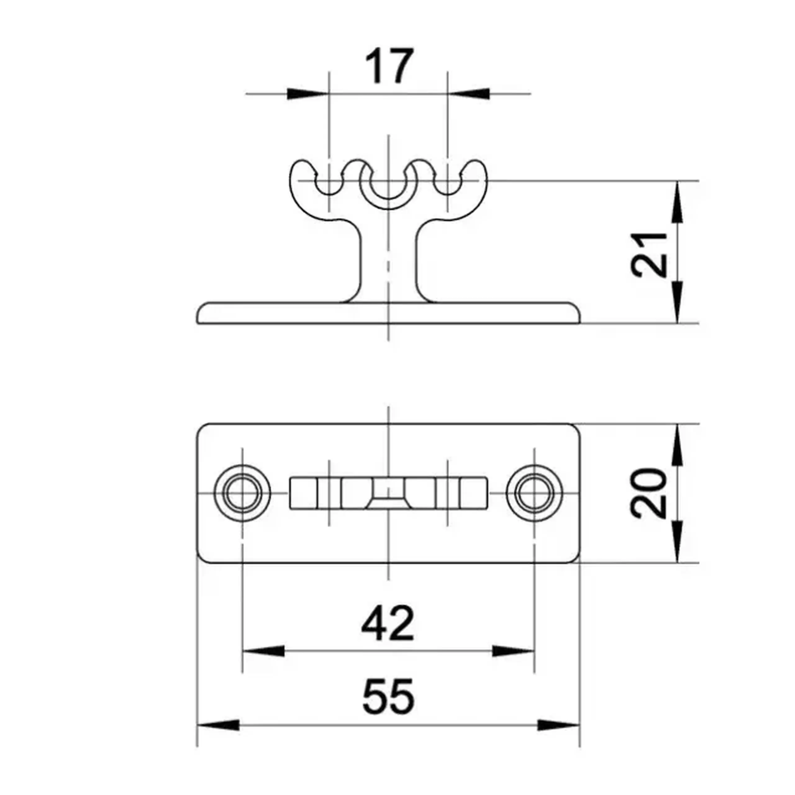 Accesoriu de fixare BACHMANN EASY DESK 3G 20 x 55 mm fixat plastic