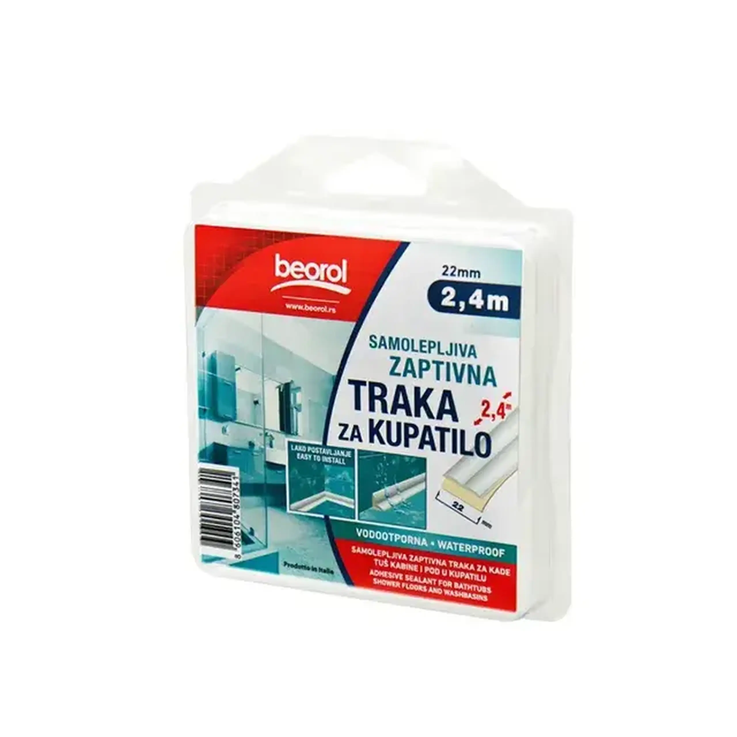 Bandă etanșare pentru cadă 0470024 2400 x 22 mm Alb Beorol