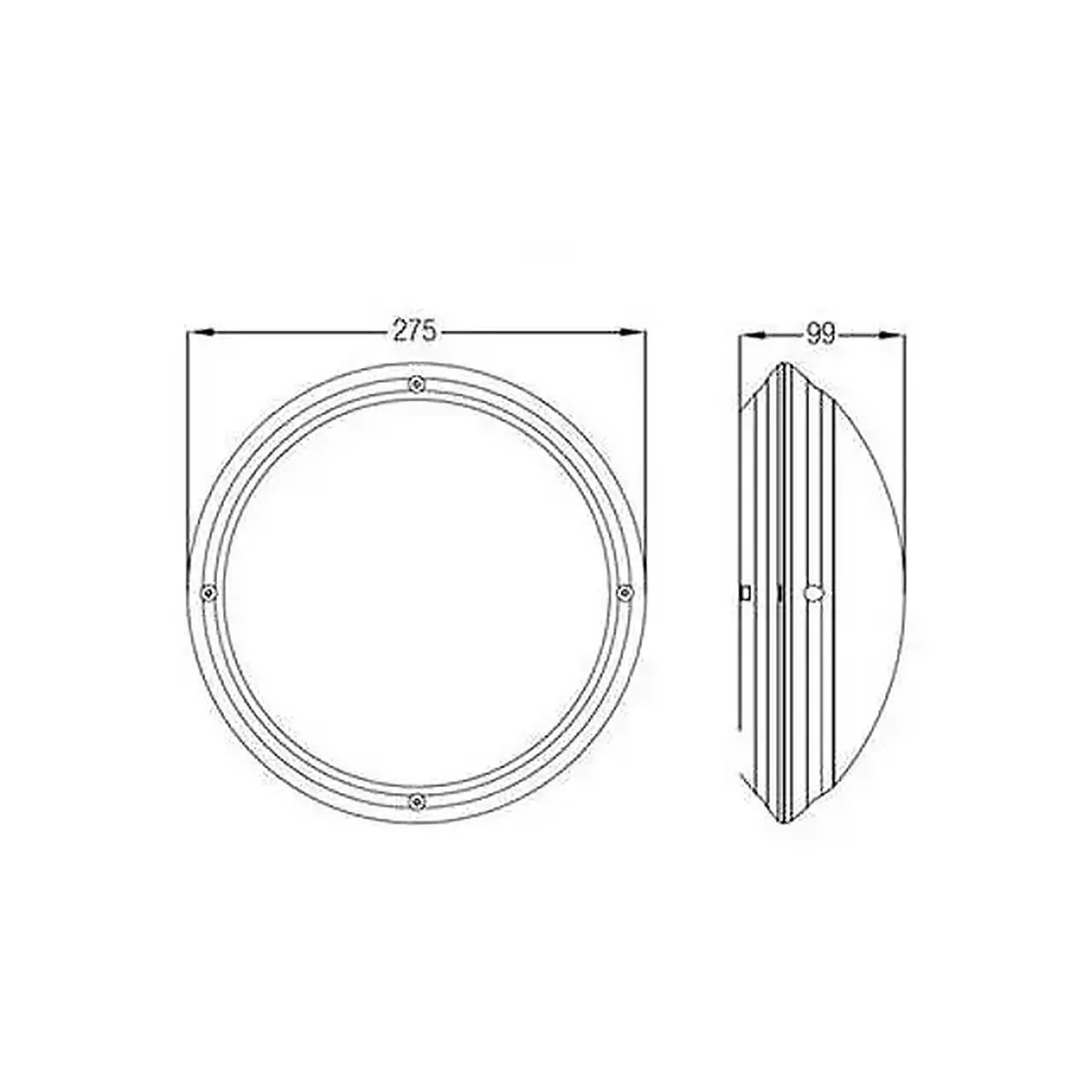 Corp de iluminat AQUA OPAL 60 W E27 220 - 240 V IP54 Horoz - Alb 275 x 99 mm (L x W x H x Ø)