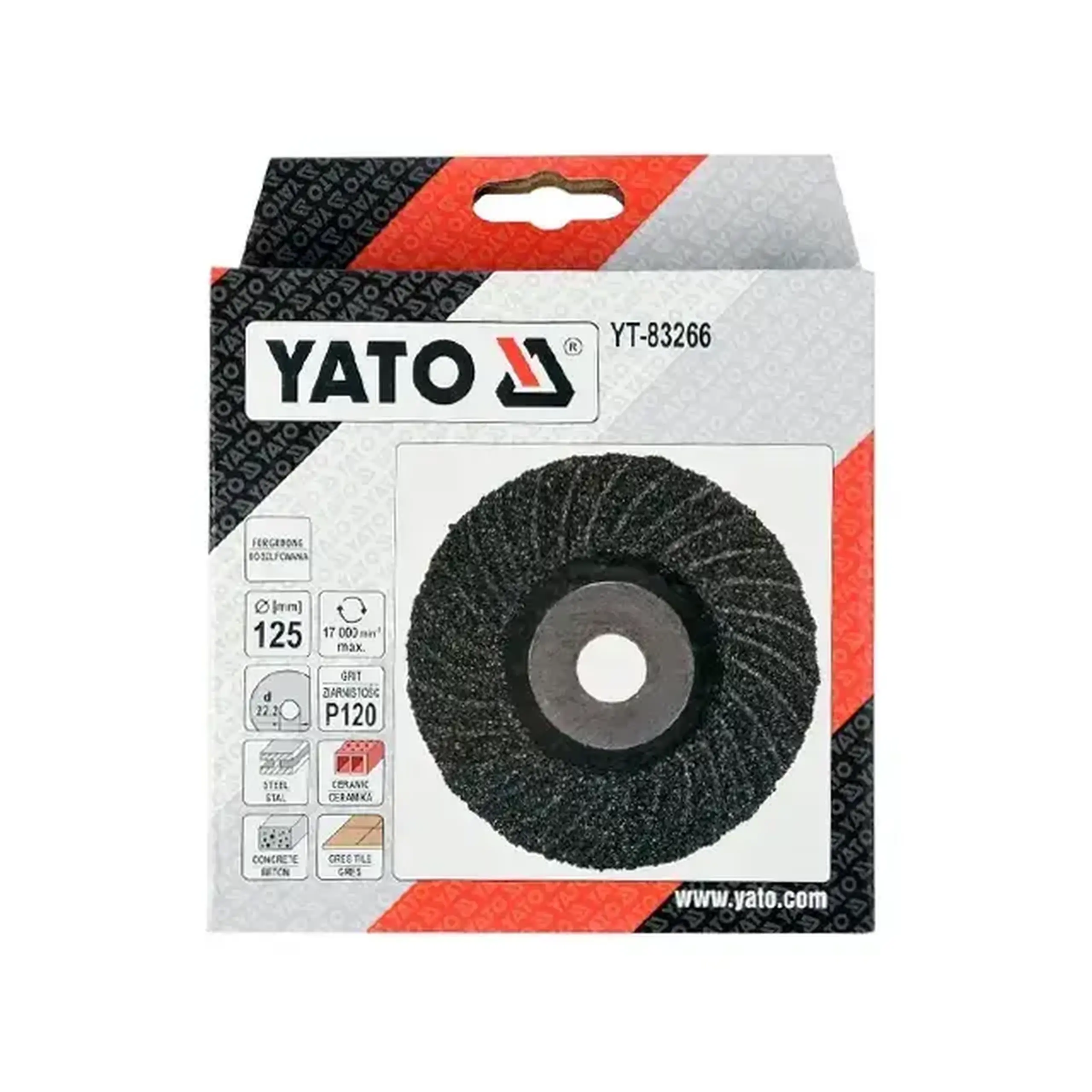 Disc abraziv P120 125 * 22.2 mm Yato