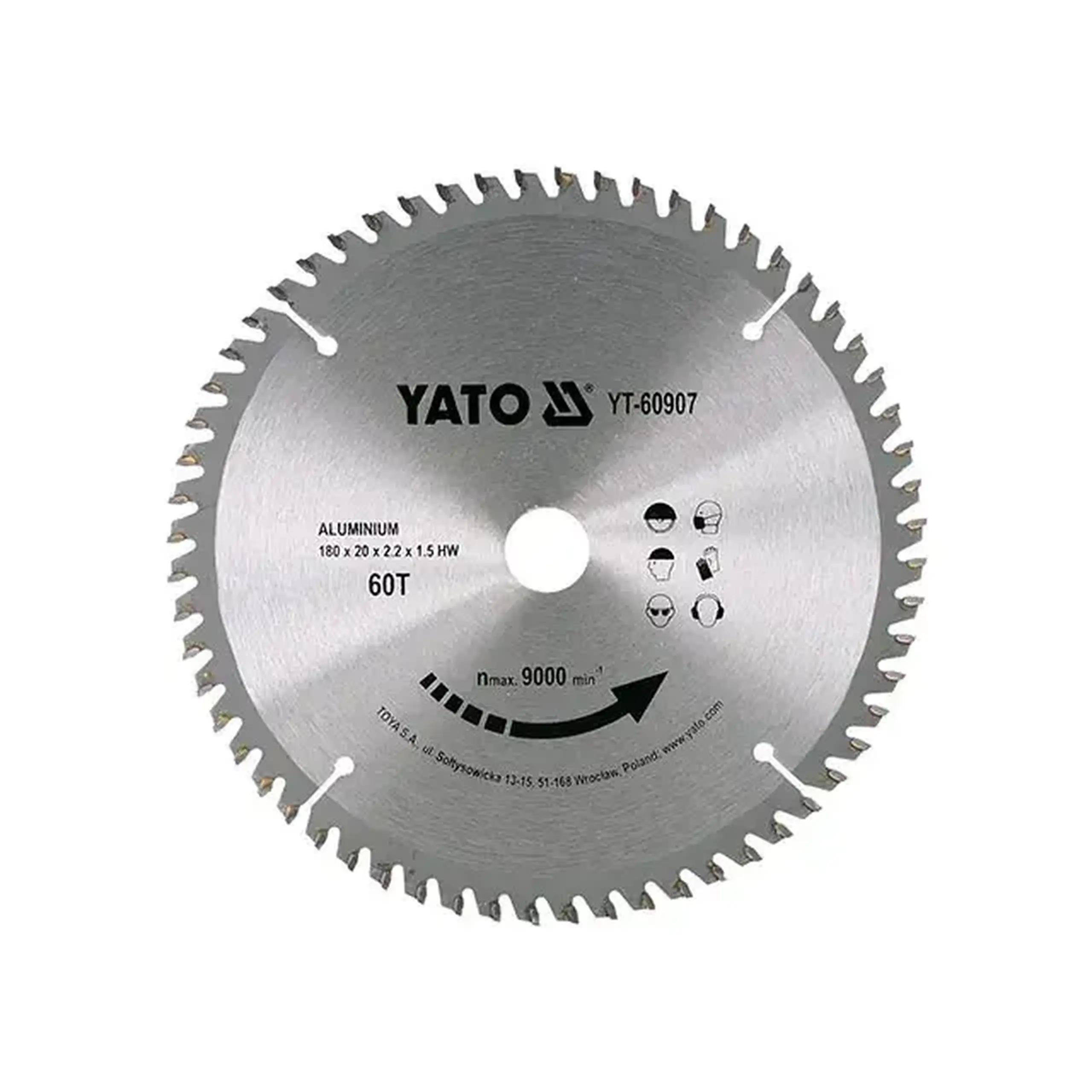 Disc de tăiat pentru aluminiu 160 * 20 mm Yato - Diametru 180 *