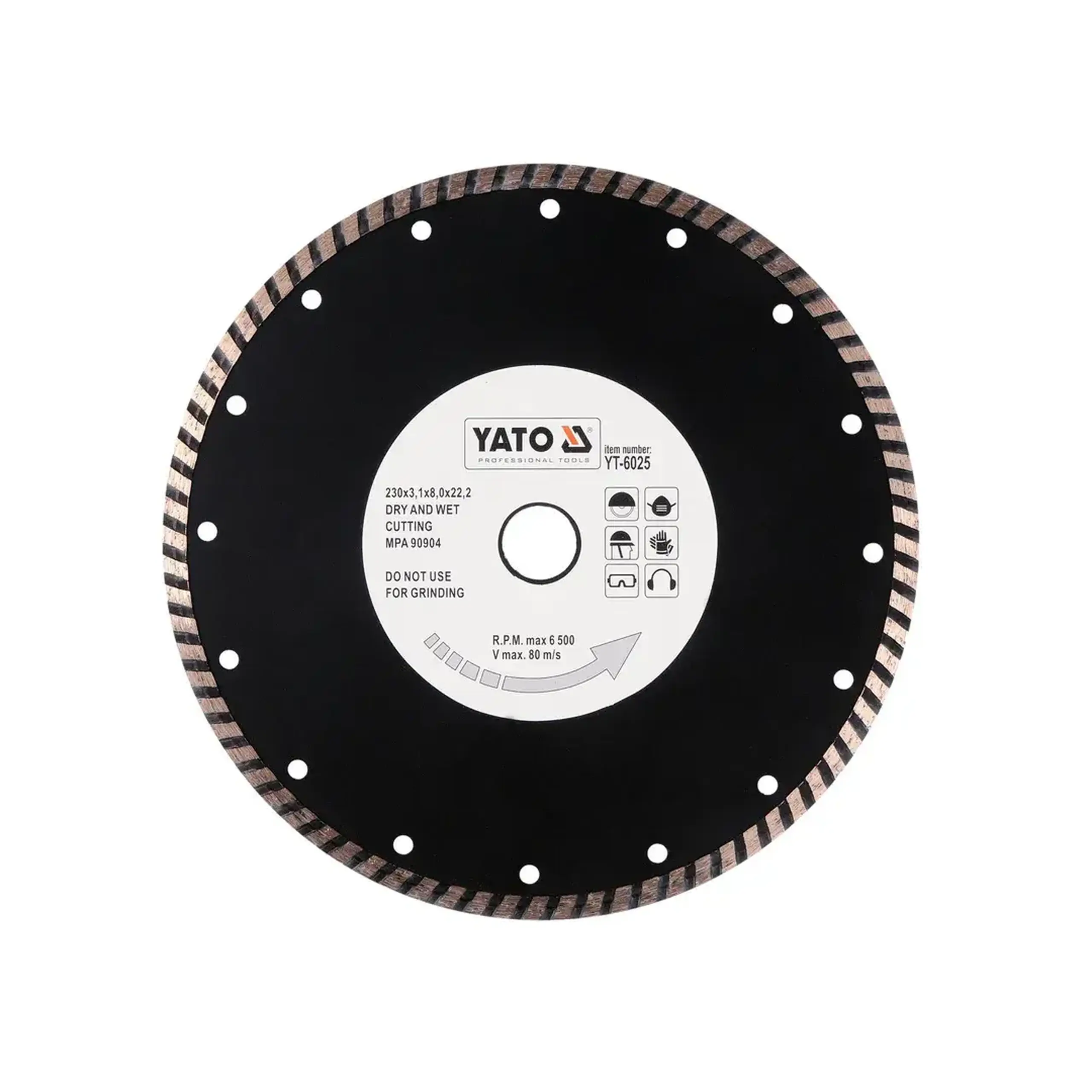 Disc diamantat pentru beton TURBO UNIVERSAL 230 * 22.2 mm Yato