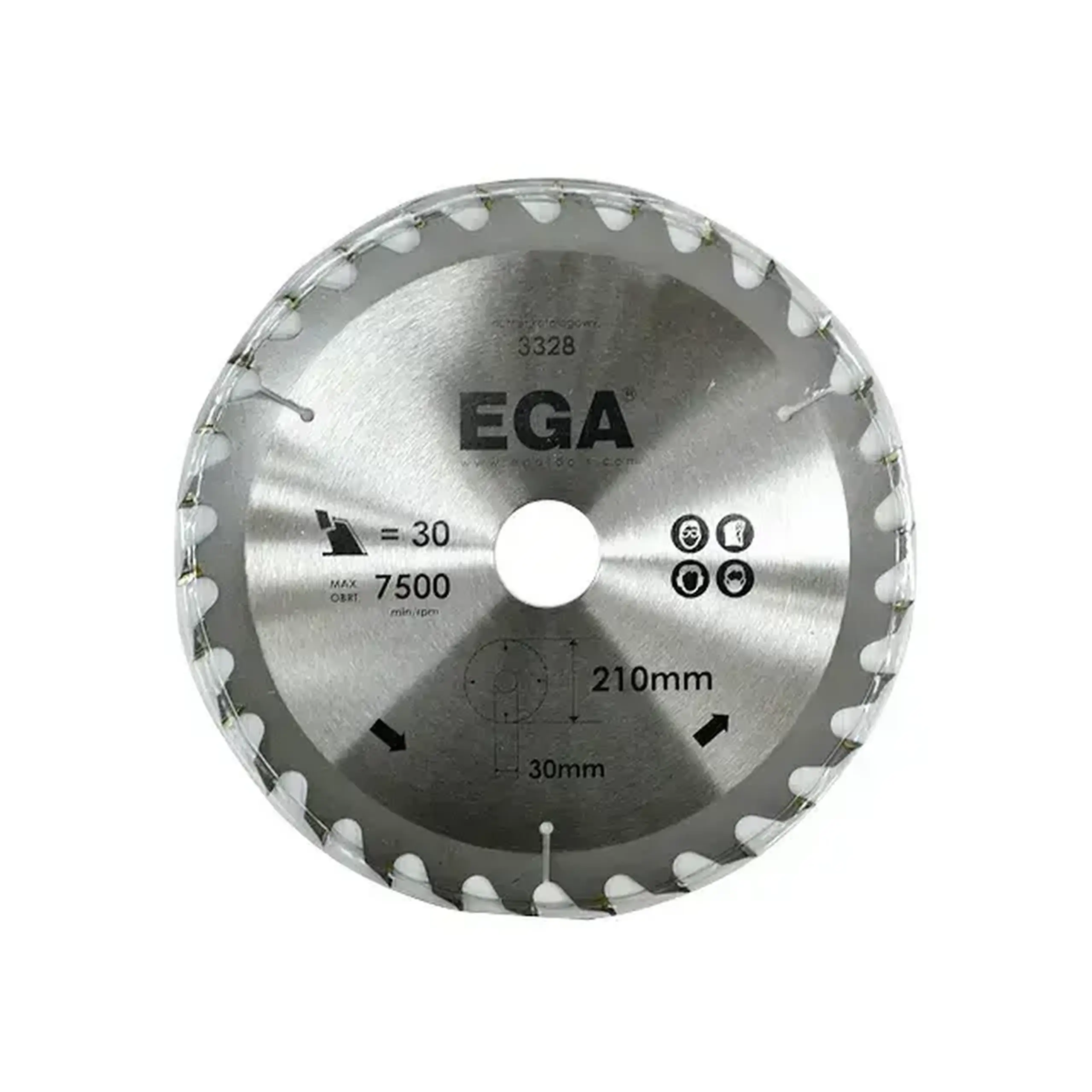 Disc de tăiat lemn 210 * 30 mm EGA - Numărul de dinți 30