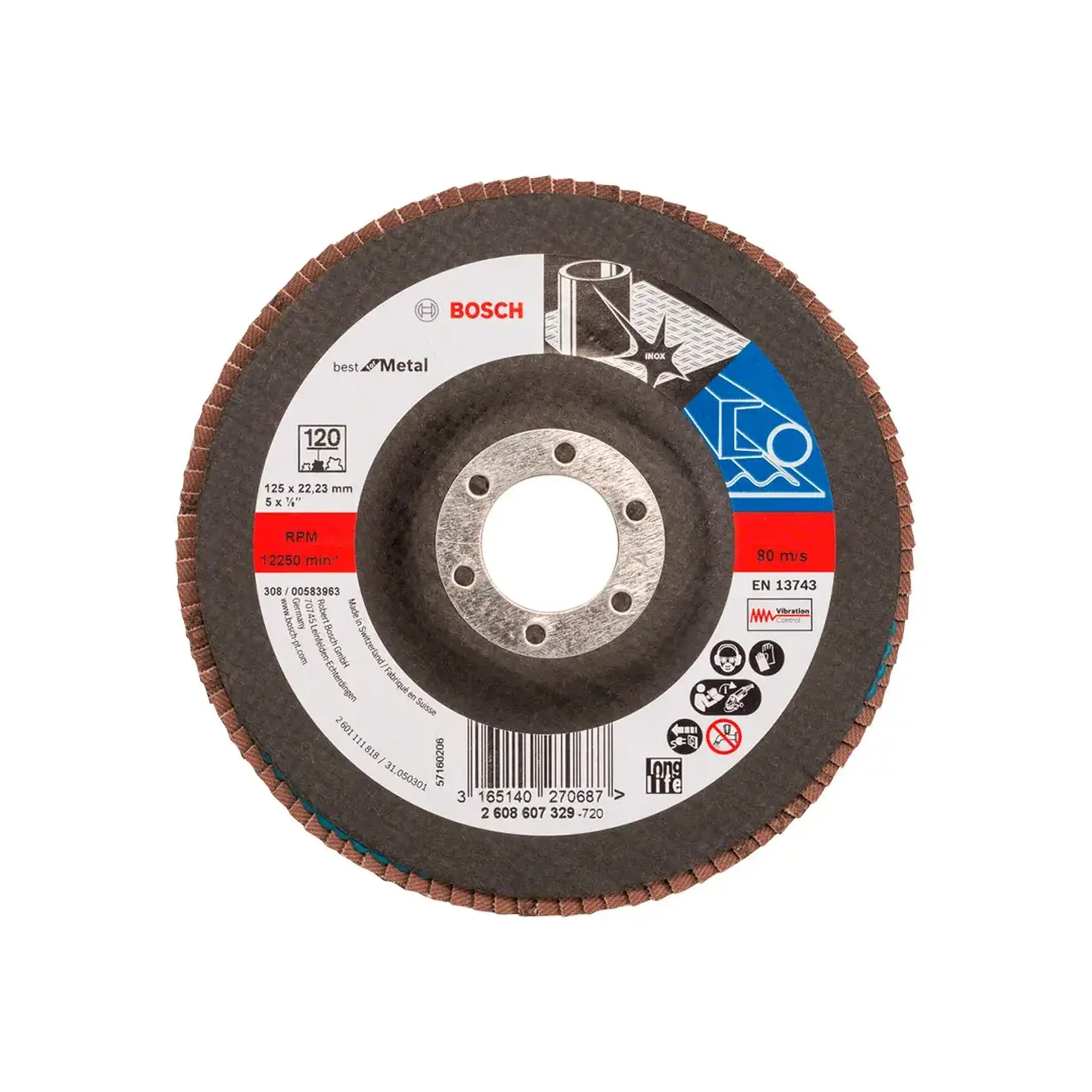 Disc lamelar frontal X571 P120 125 * 22.23 mm Bosch