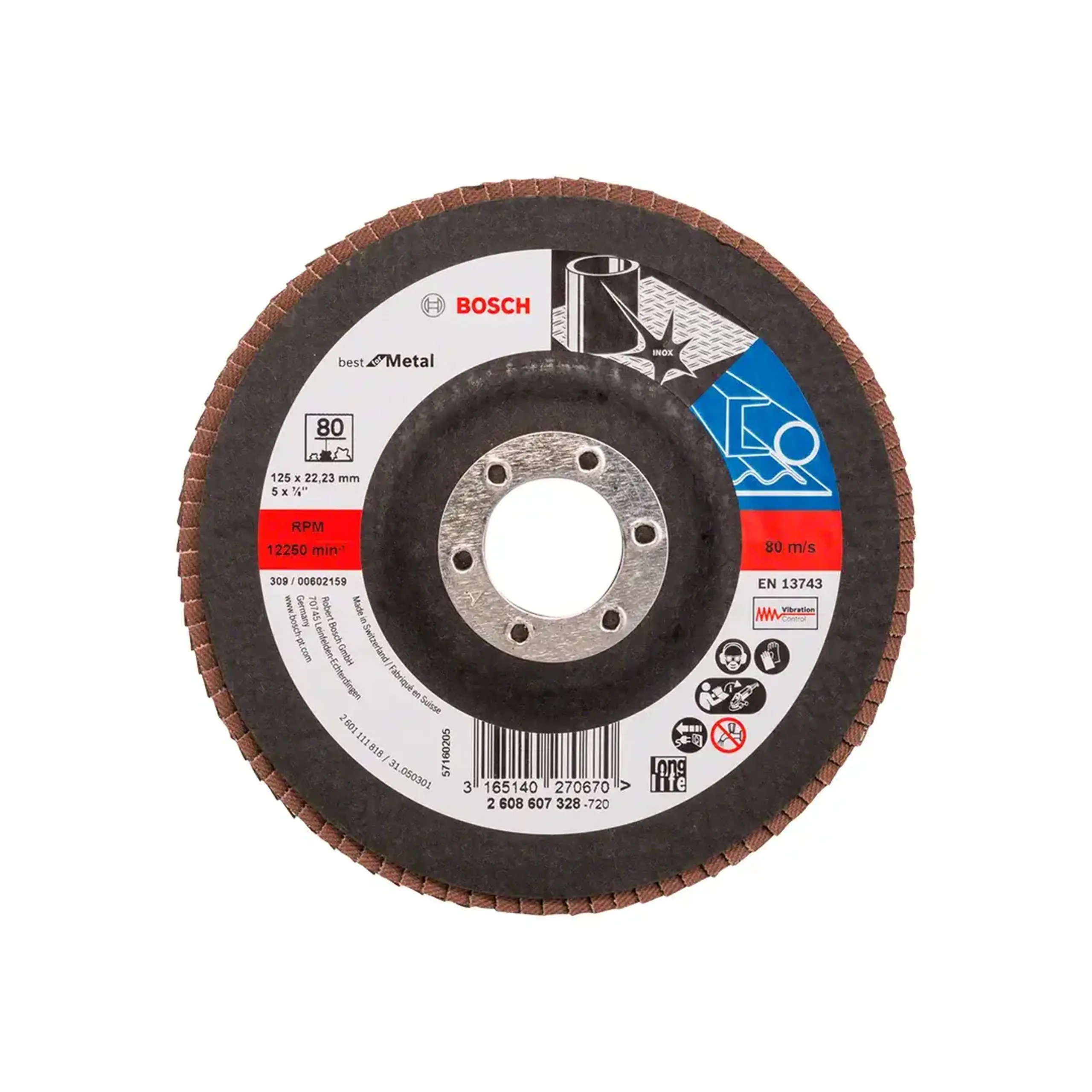 Disc lamelar frontal X571 P80 125 * 22.23 mm Bosch