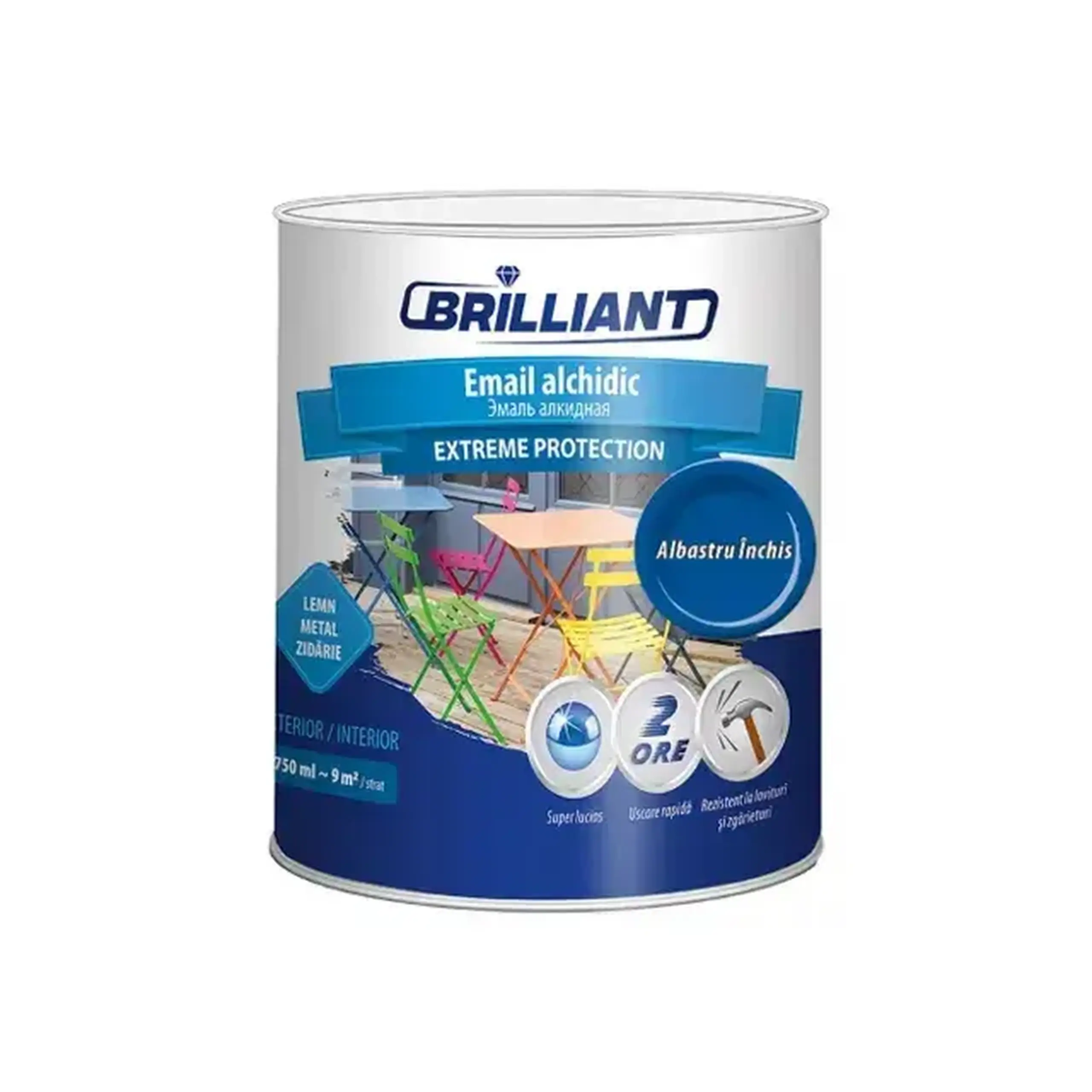 Email alchidic EXTREME PROTECTION albastru închis 0.75 l Brilliant