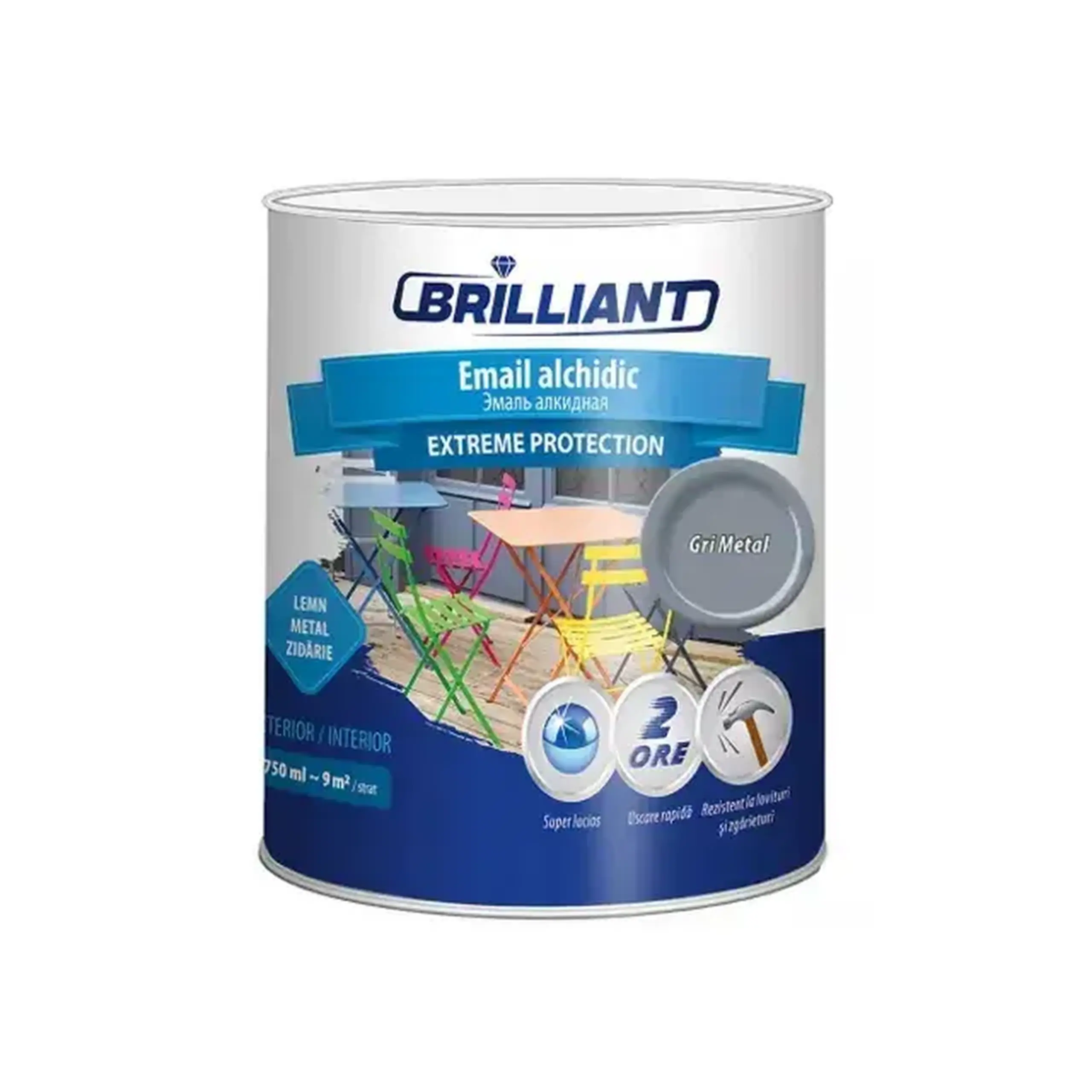 Email alchidic EXTREME PROTECTION gri 0.75 l Brilliant