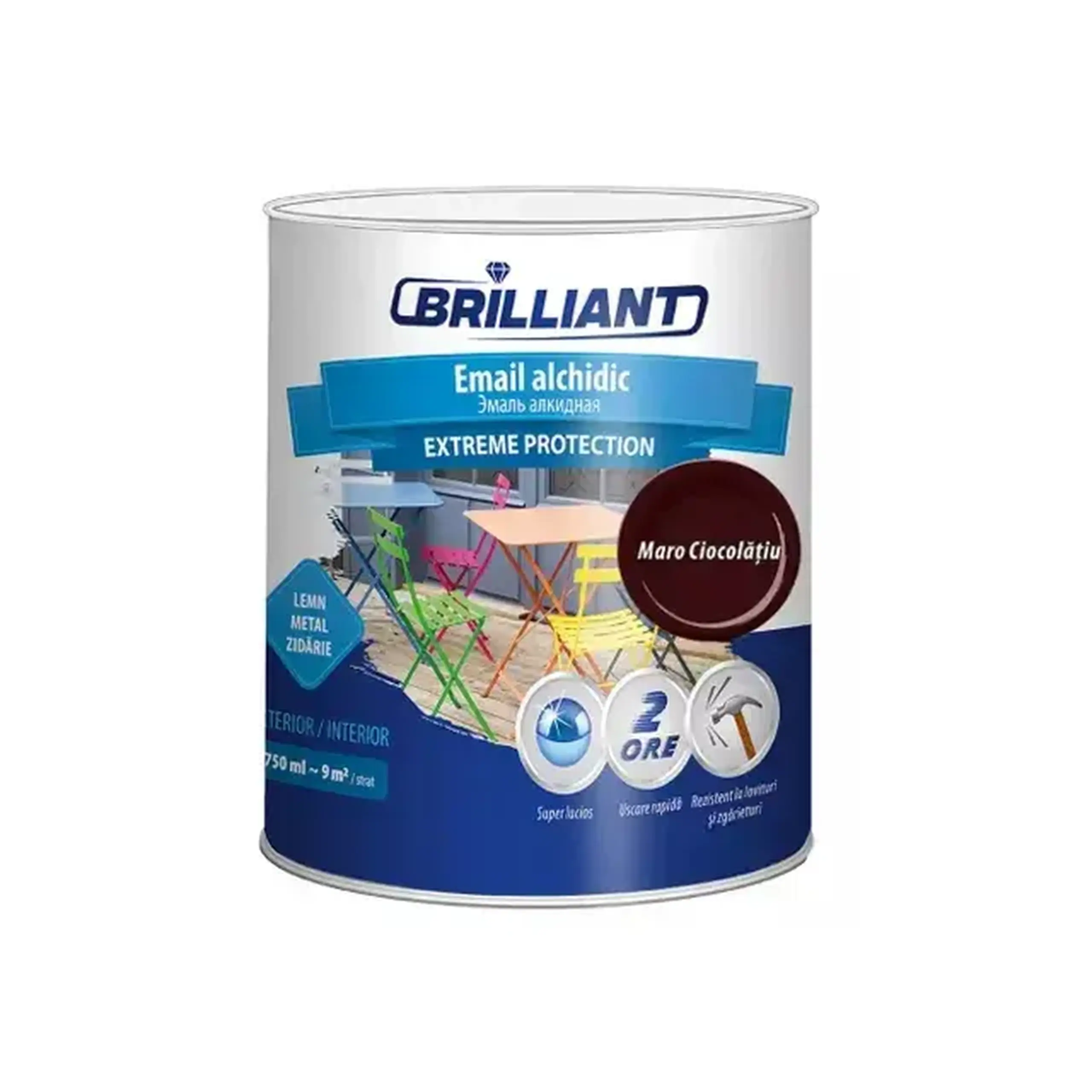 Email alchidic EXTREME PROTECTION maro ciocolatiu 0.75 l Brilliant