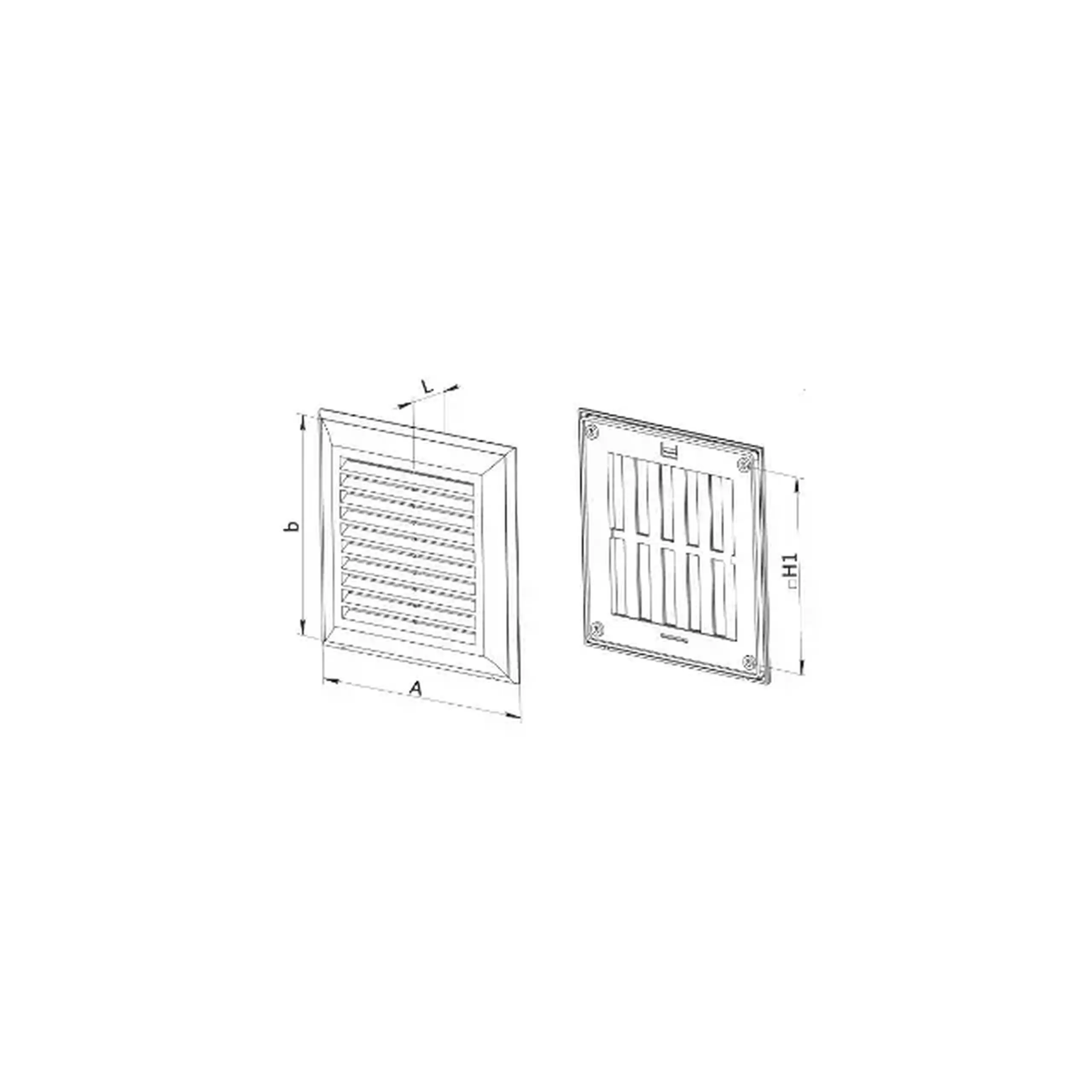 Grilaj de ventilare cu sită Ventika EL180 AUR 180 x 180 mm plastic alb