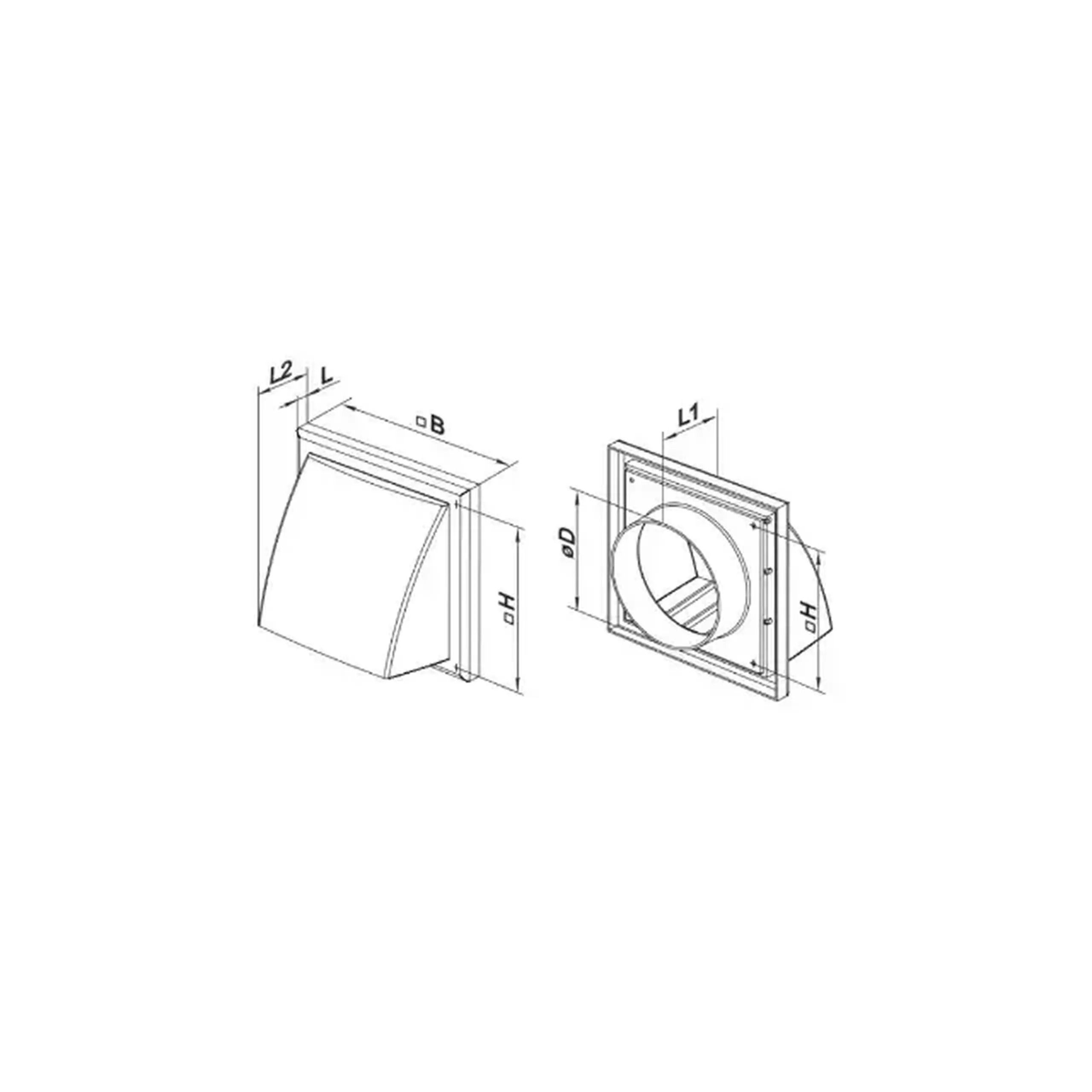 Grilaj de ventilare cu sită Ventika MW122 AZKP 186 x 186 x 125 mm plastic cafeniu