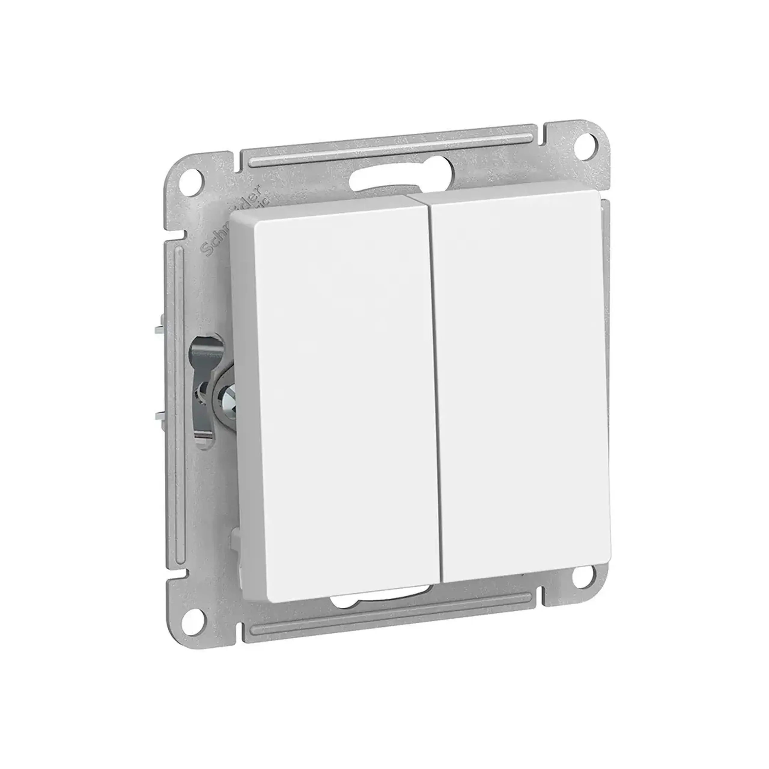 Întrerupător dublu atlas Design 10 A 250 V alb Schneider-Electric
