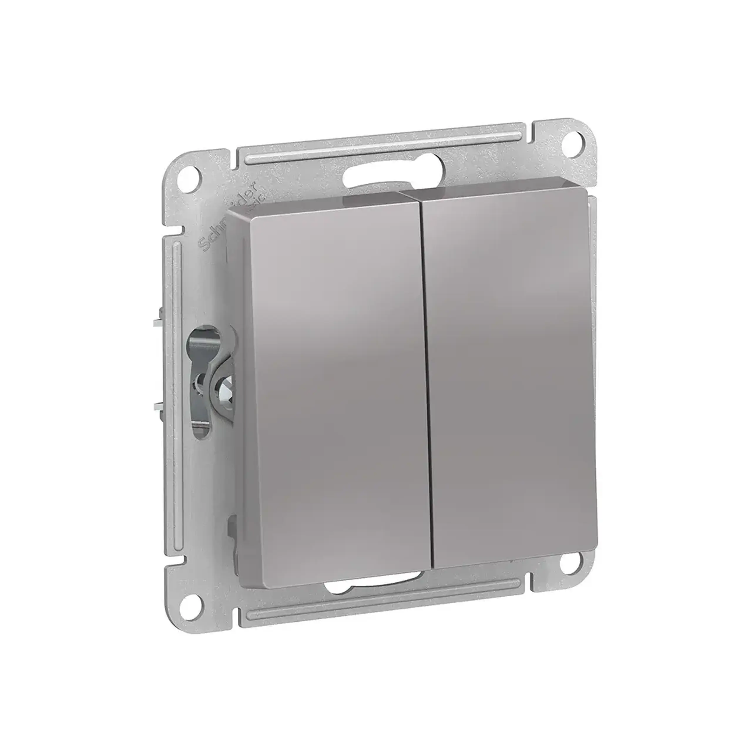 Întrerupător dublu atlas Design 10 A 250 V aluminiu Schneider-Electric