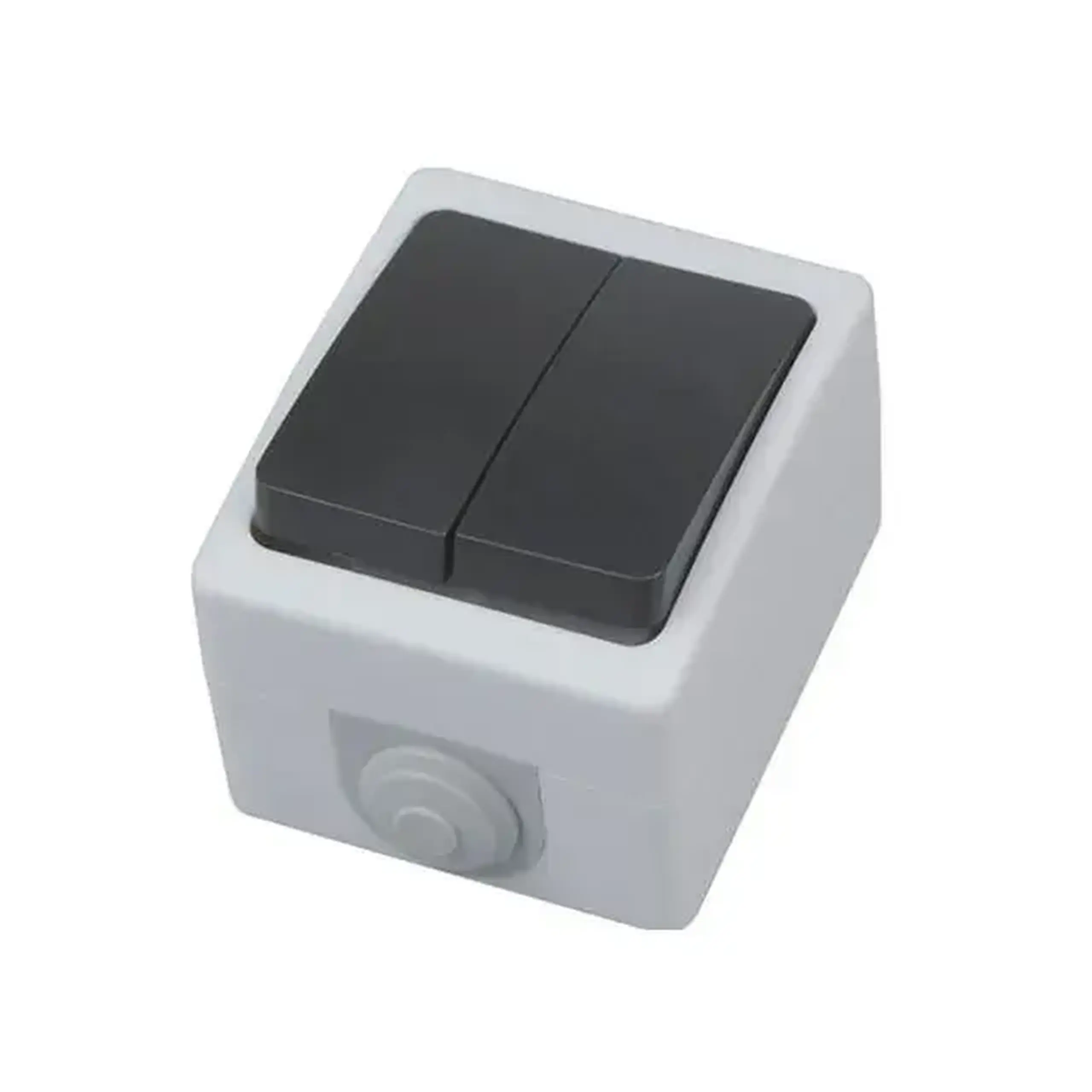 Întrerupător dublu exterior 112100000601 ATOM 10 A 250 V negru/Gri Horoz