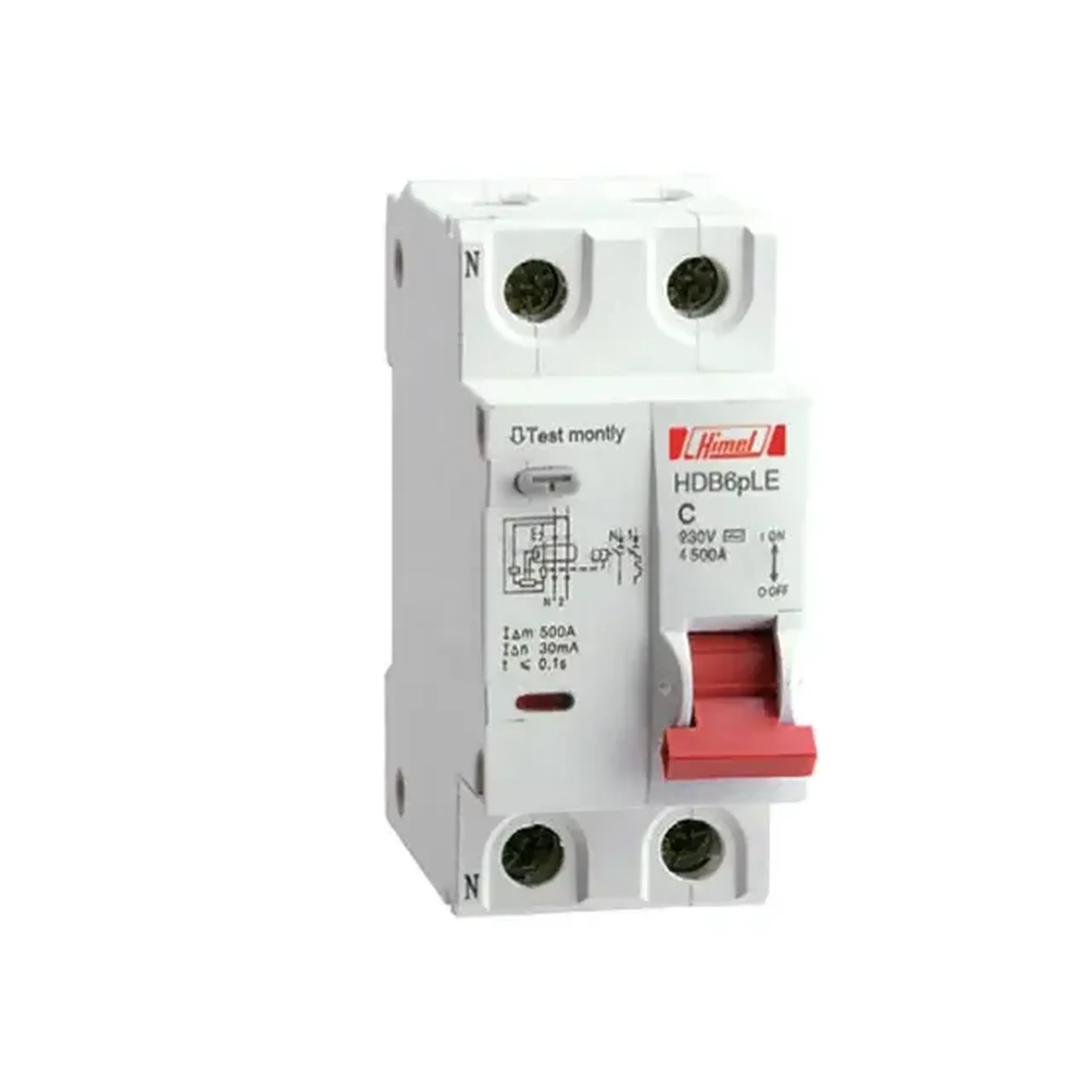 Întreruptor diferențial HDB6PLE C 30 mA 32 A 1P+N 230 V Himel
