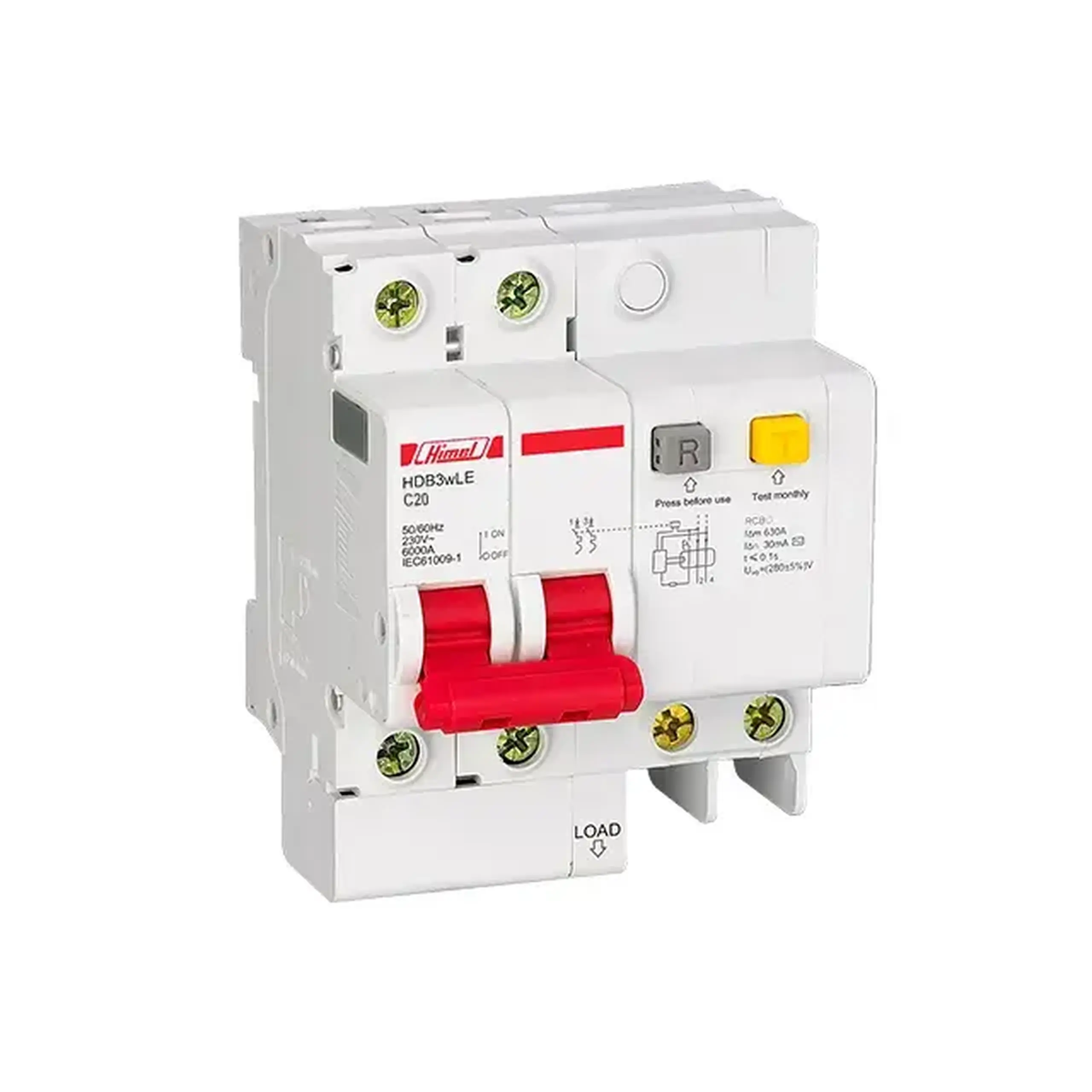 Întreruptor automat diferențial HDB3WLE C 30 mA 20 A 1P+N 220 - 240 V Himel