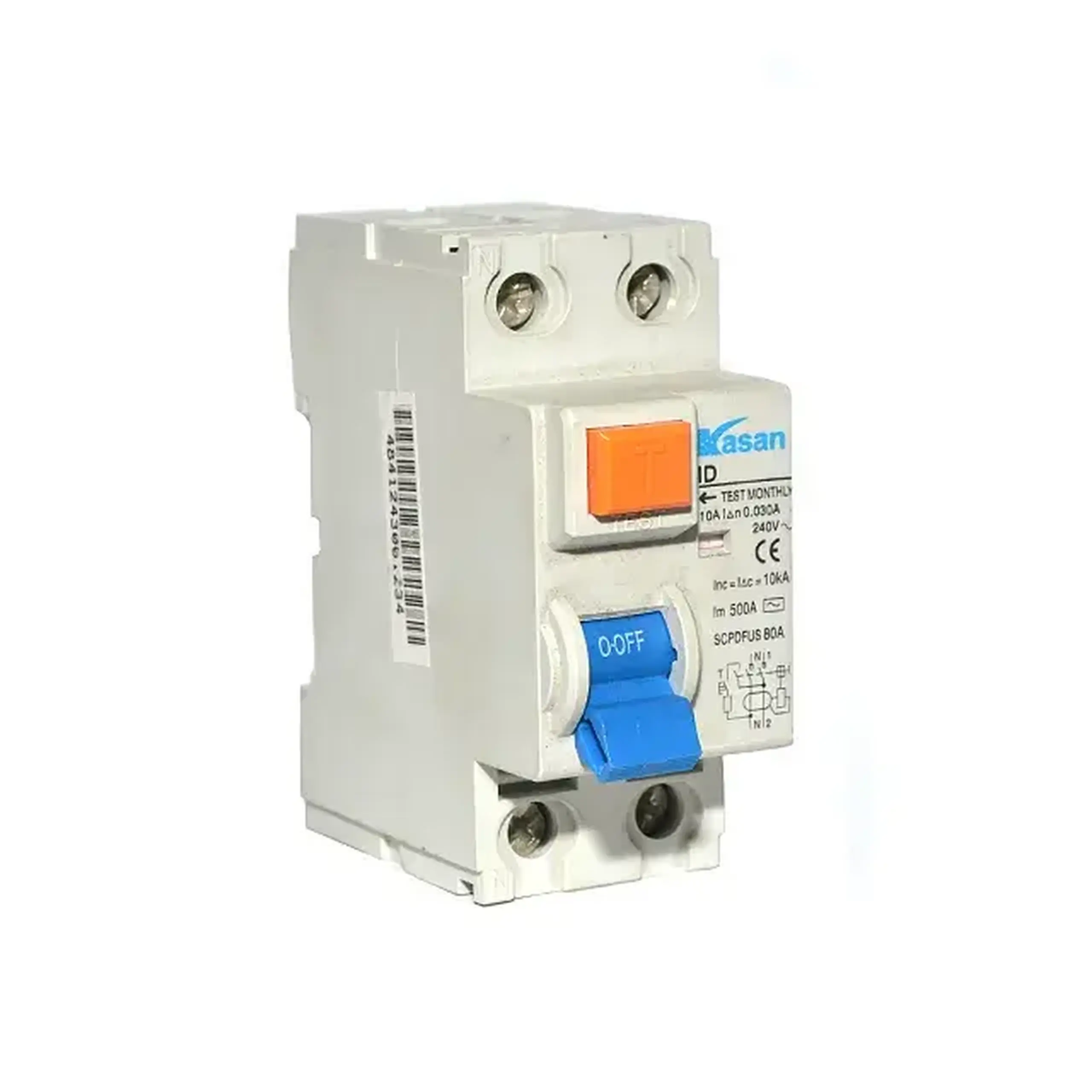 Întreruptor diferențial UZO 30 mA 10 A 2P 220 - 240 V KASAN