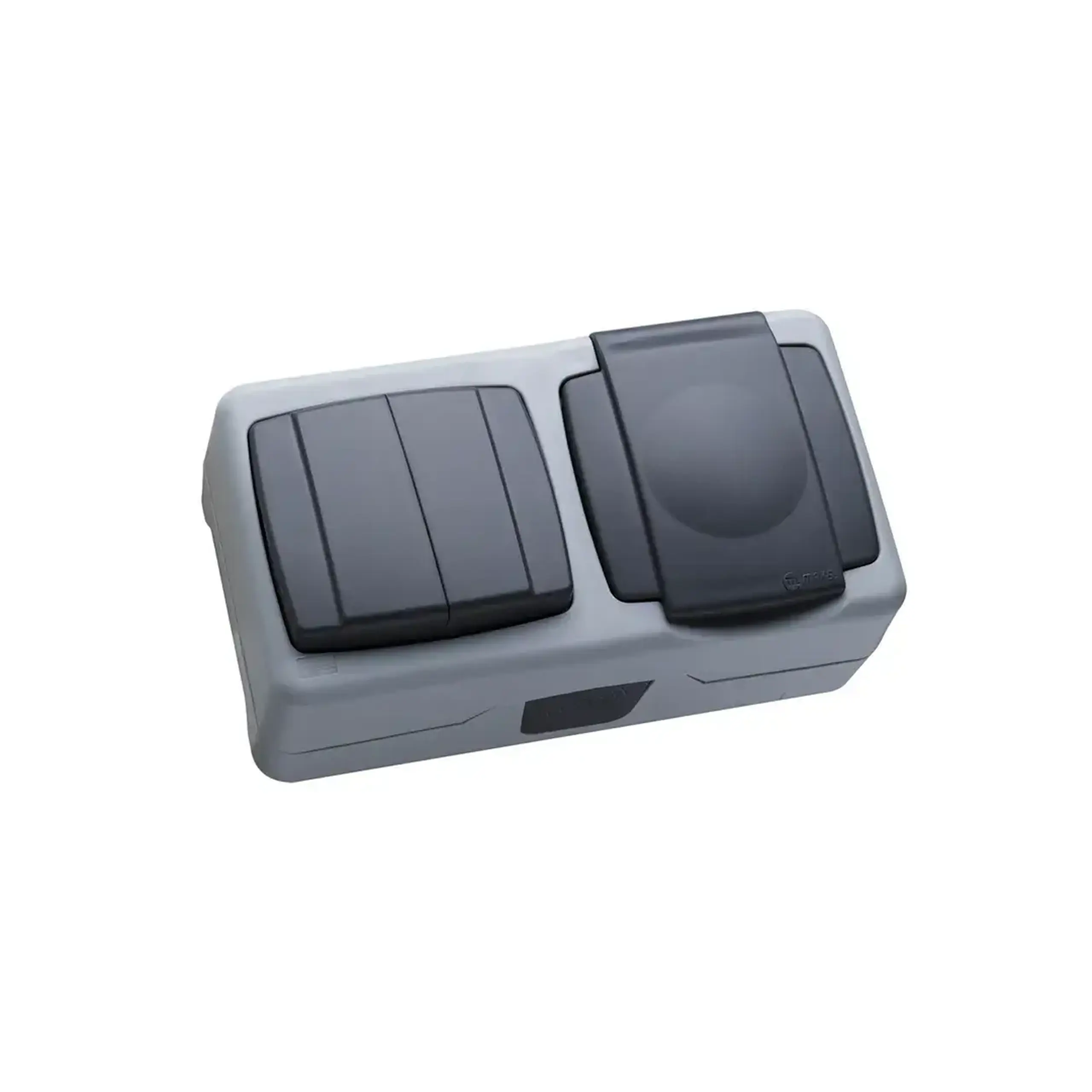 Întrerupător dublu + priză cu capac 37064208 nemliyer 10 A 250 V gri Makel