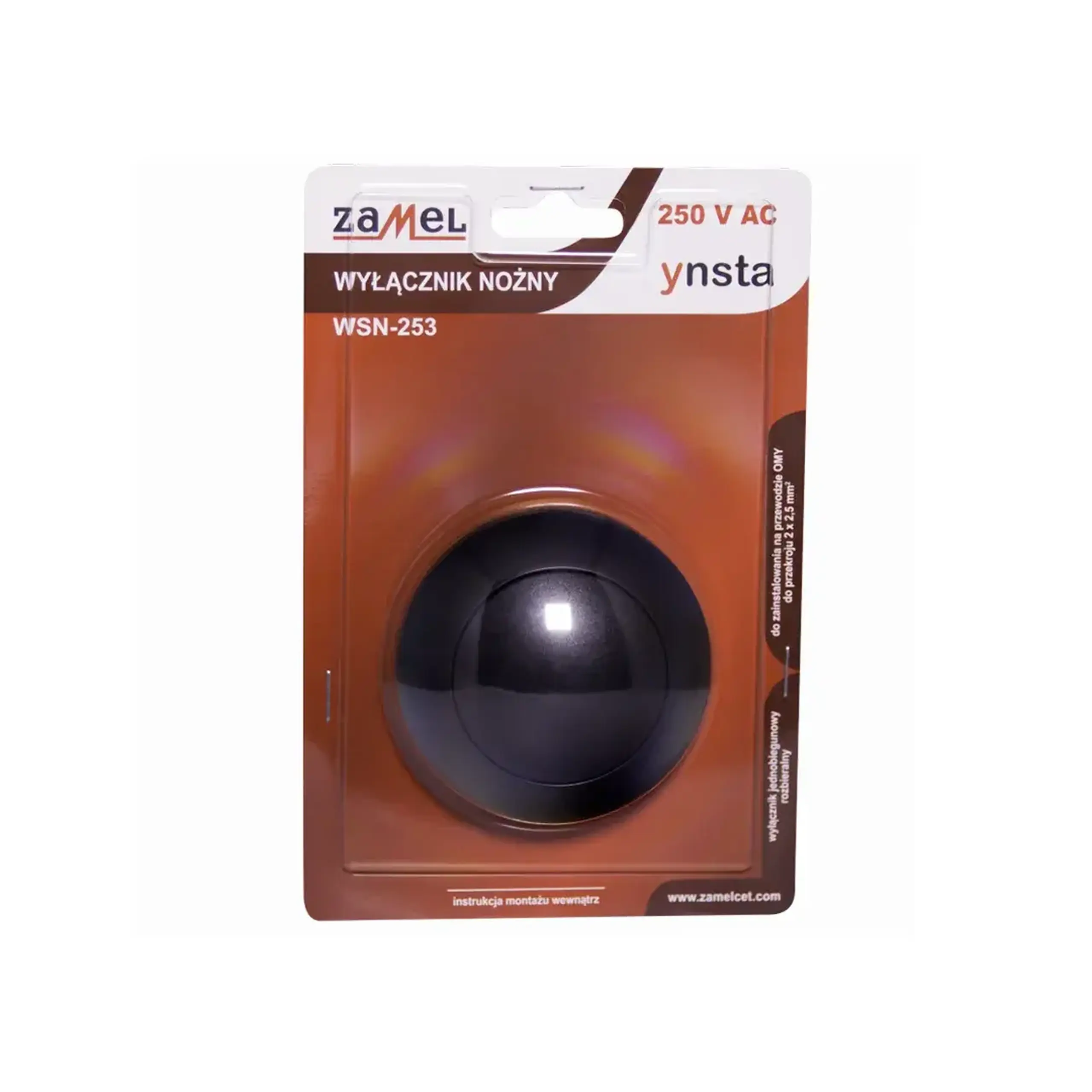 Întrerupător de picior WSN-253 zamel 2.5 A 220 - 240 V negru Zamel