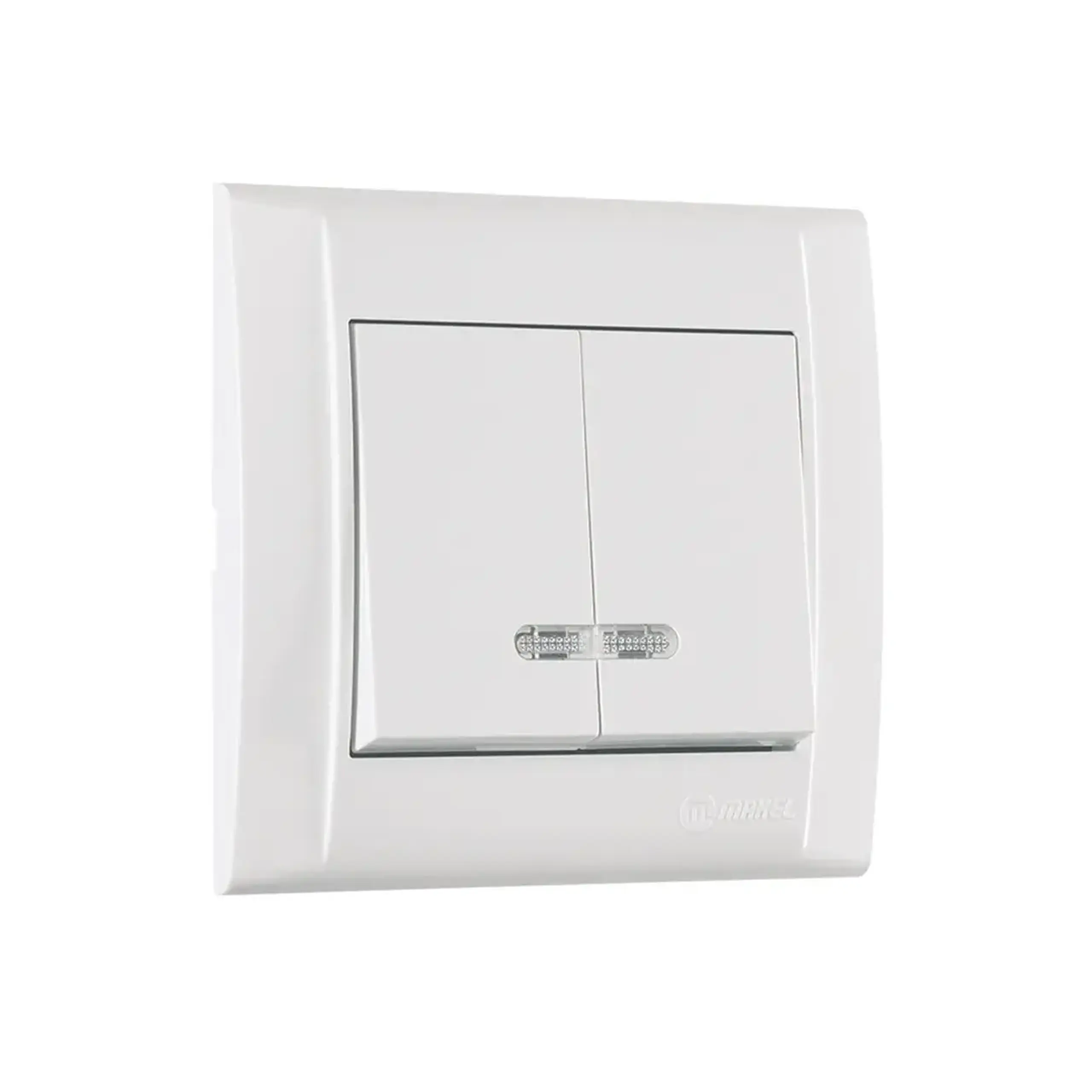 Întrerupător dublu interior cu indicator 42001123 defne 10 A 250 V alb Makel