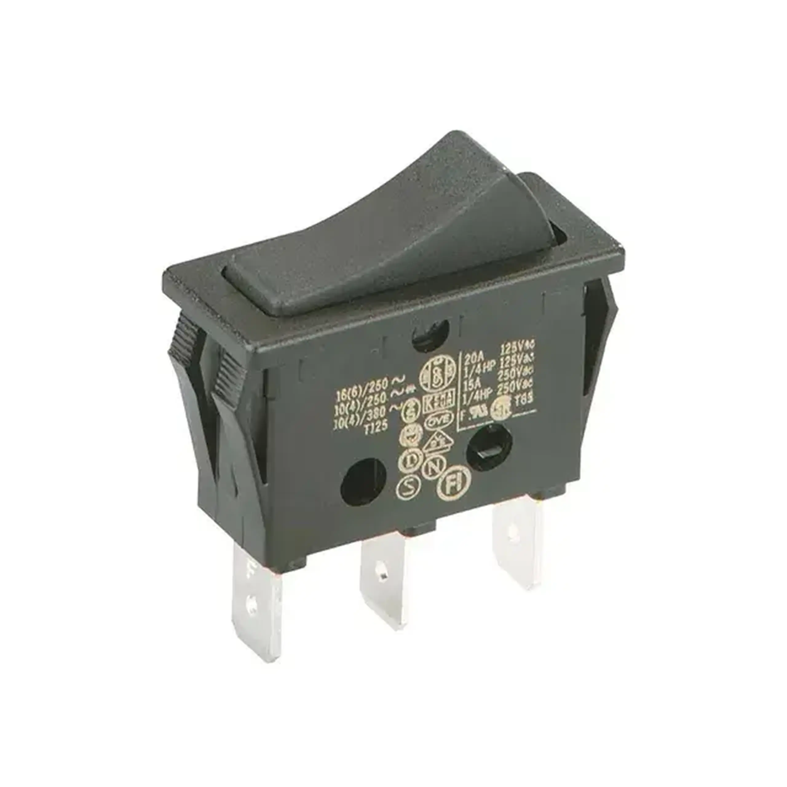 Întrerupător mini BACHMANN TIP3652 1P 250 V 16 A IP20 negru - Dimensiuni (L x W x H x Ø) 11 x 30 mm