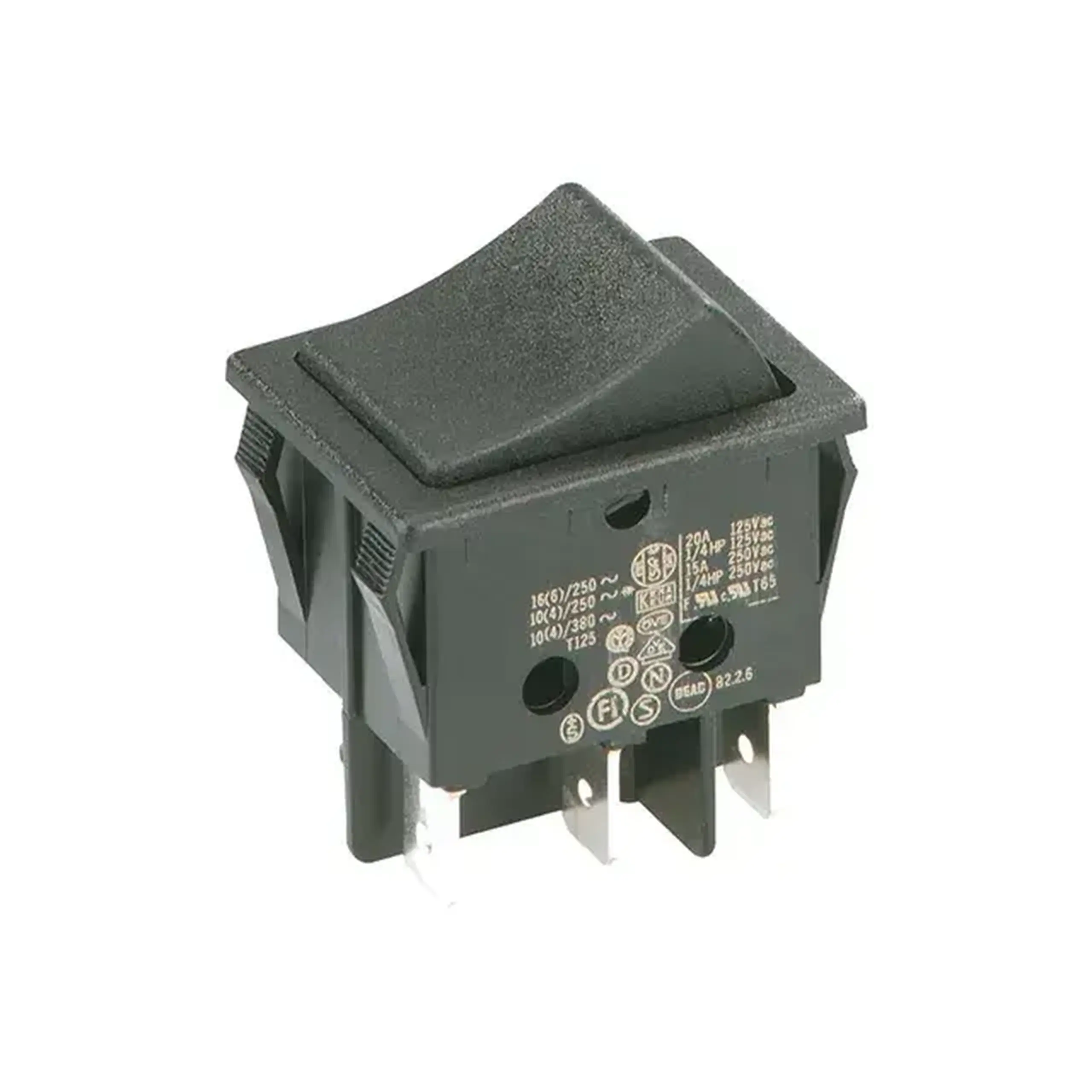 Întrerupător mini BACHMANN TIP3652 1P 250 V 16 A IP20 negru - Dimensiuni (L x W x H x Ø) 30 x 22 mm