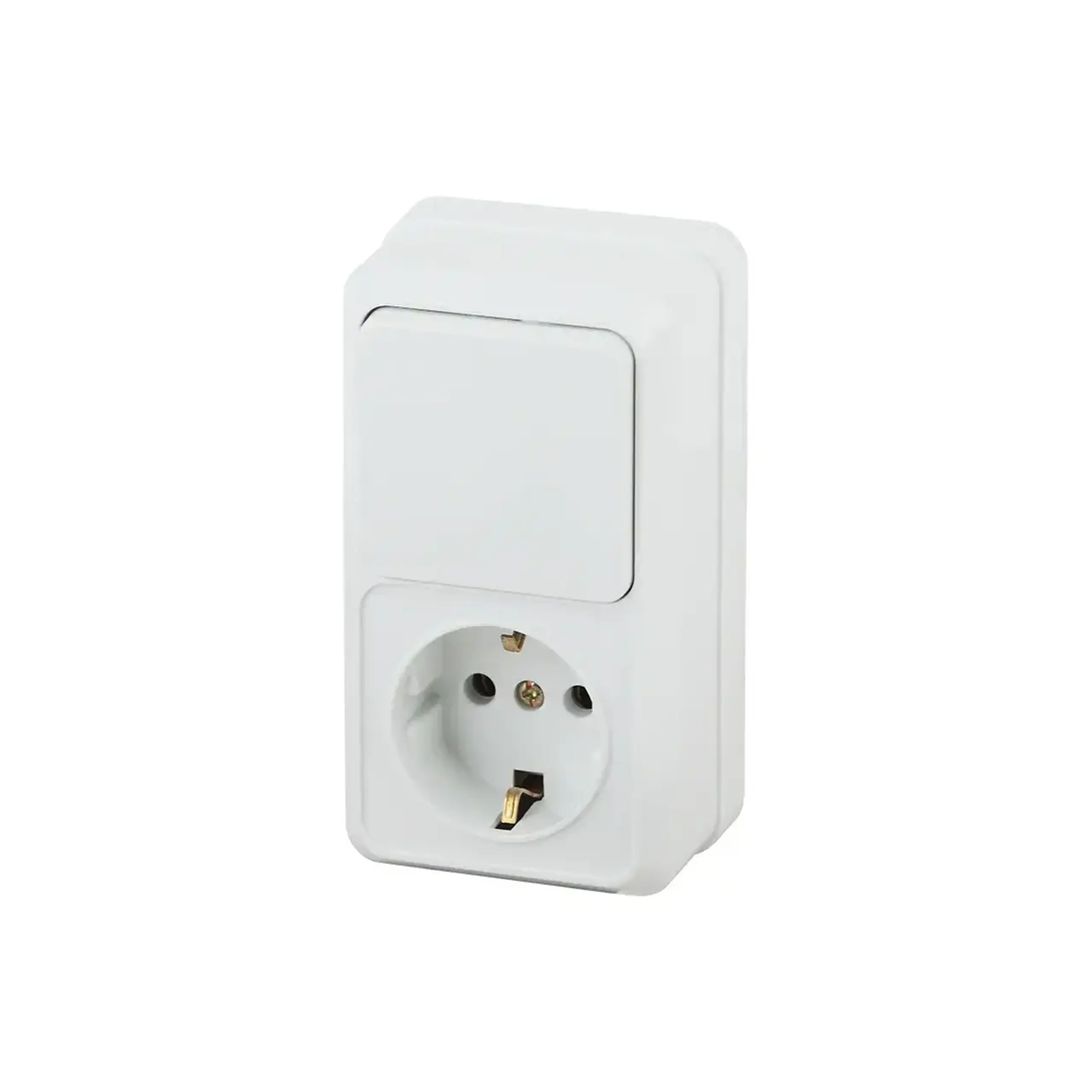 Întrerupător + priză 451A1M 10 A 250 V alb Makel