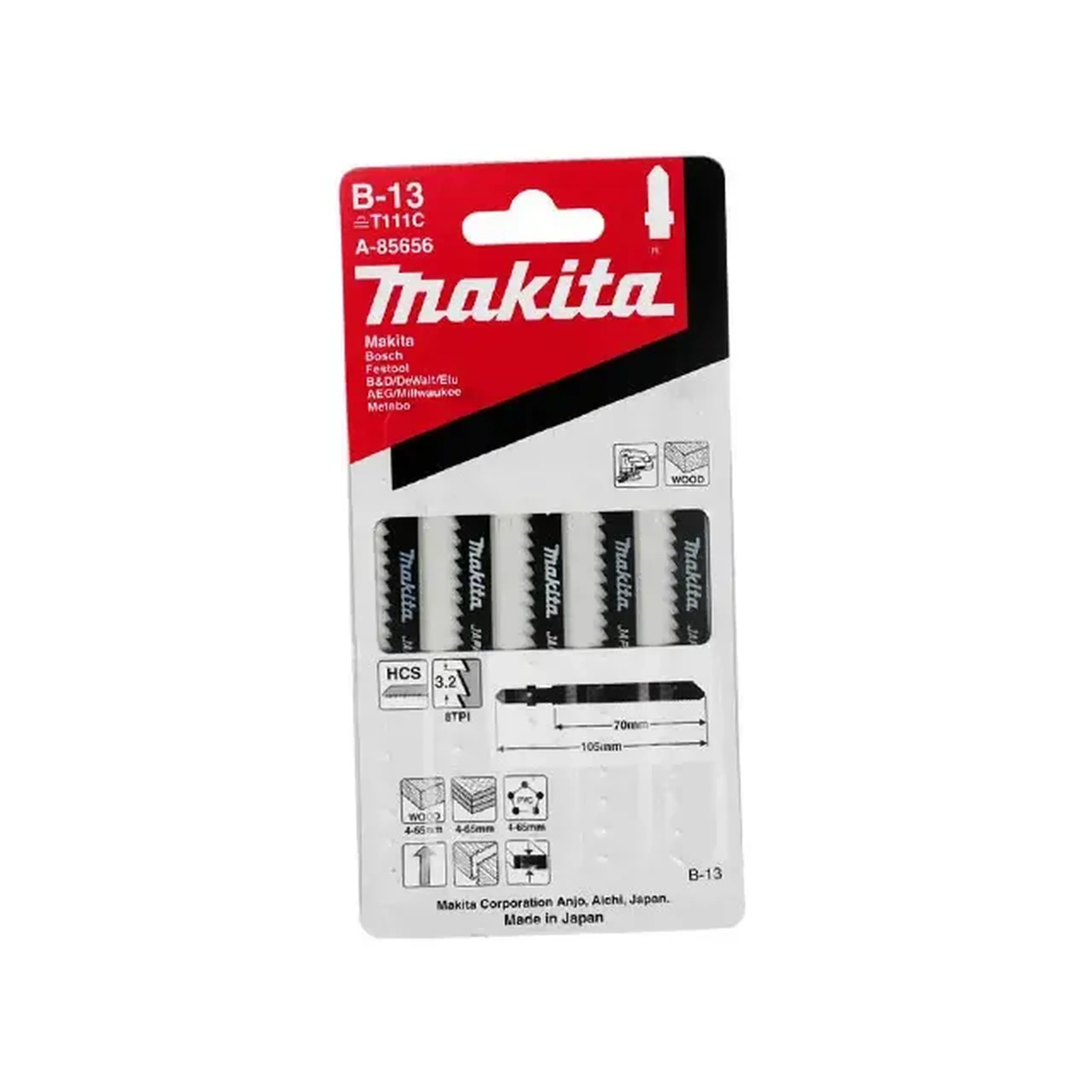 Set pânze pentru lemn și plastic pentru fierăstrau vertical (pendular) B-13 105 mm 5 buc. Makita