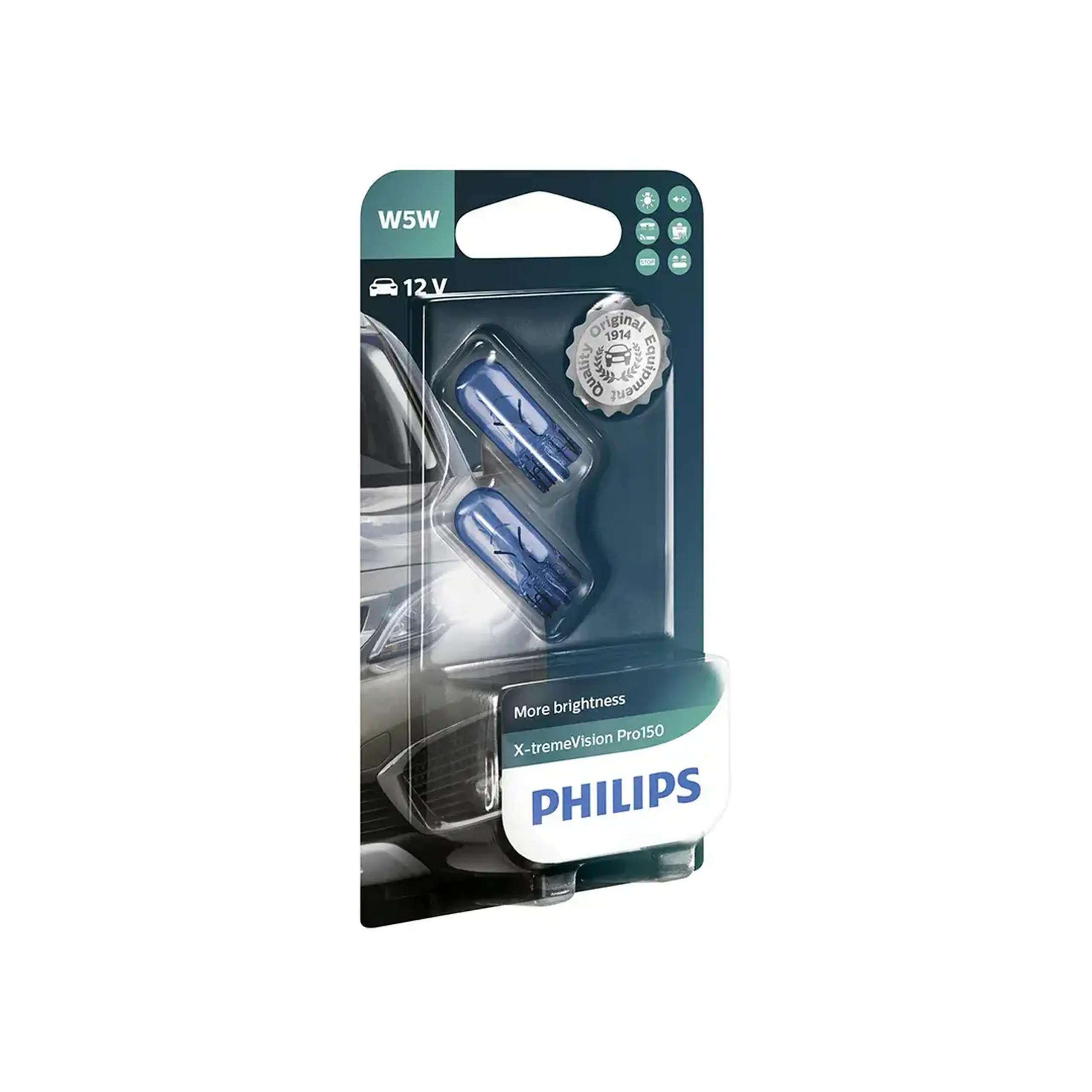 Bec auto W5W 12961XVPB2 5 W W2.1x9.5d 50 lm 3300 K 12 V Philips