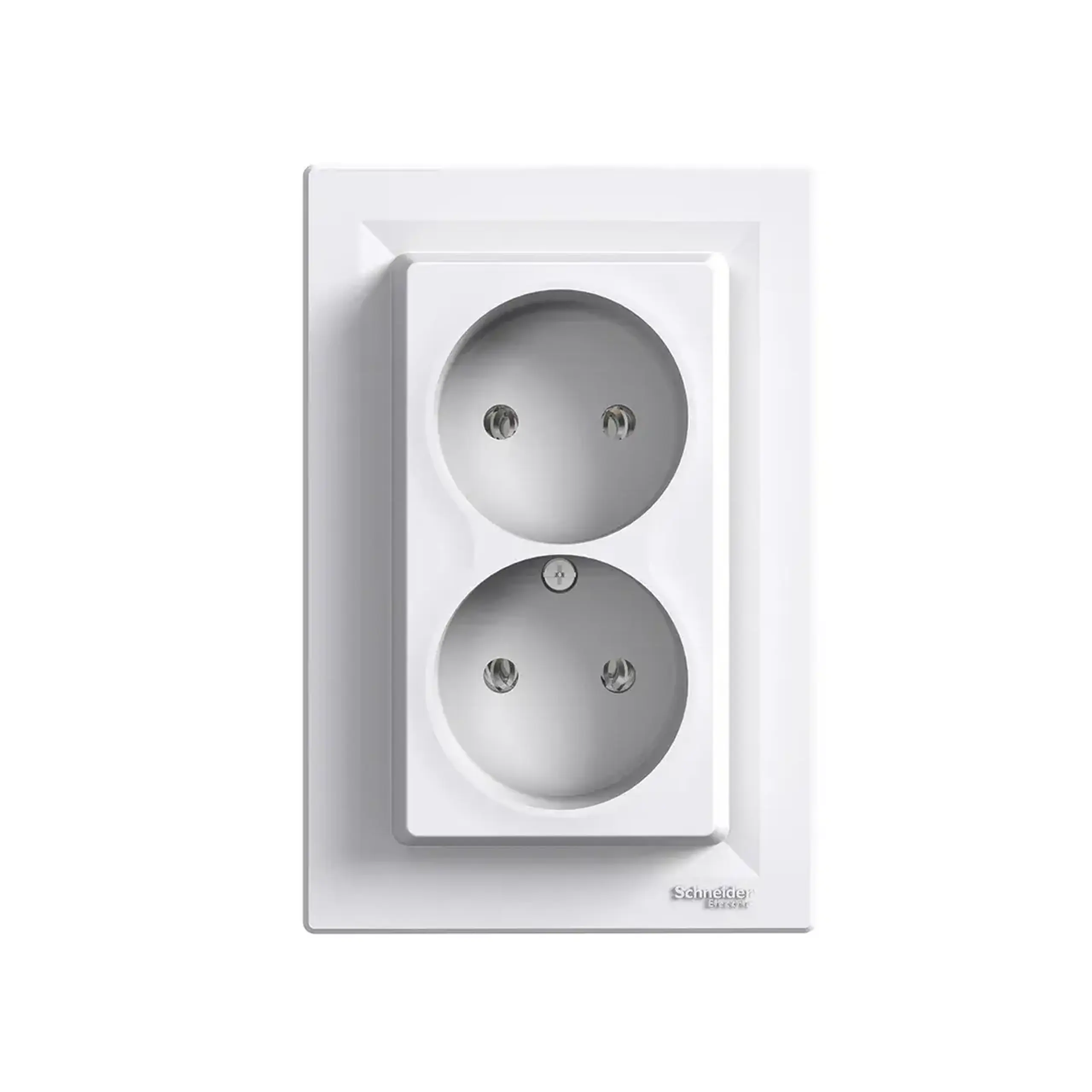 Priză dublă ASFORA 16 A 250 V alb Schneider-Electric - Dimensiuni (L x W x H x Ø) 123 x 83 mm