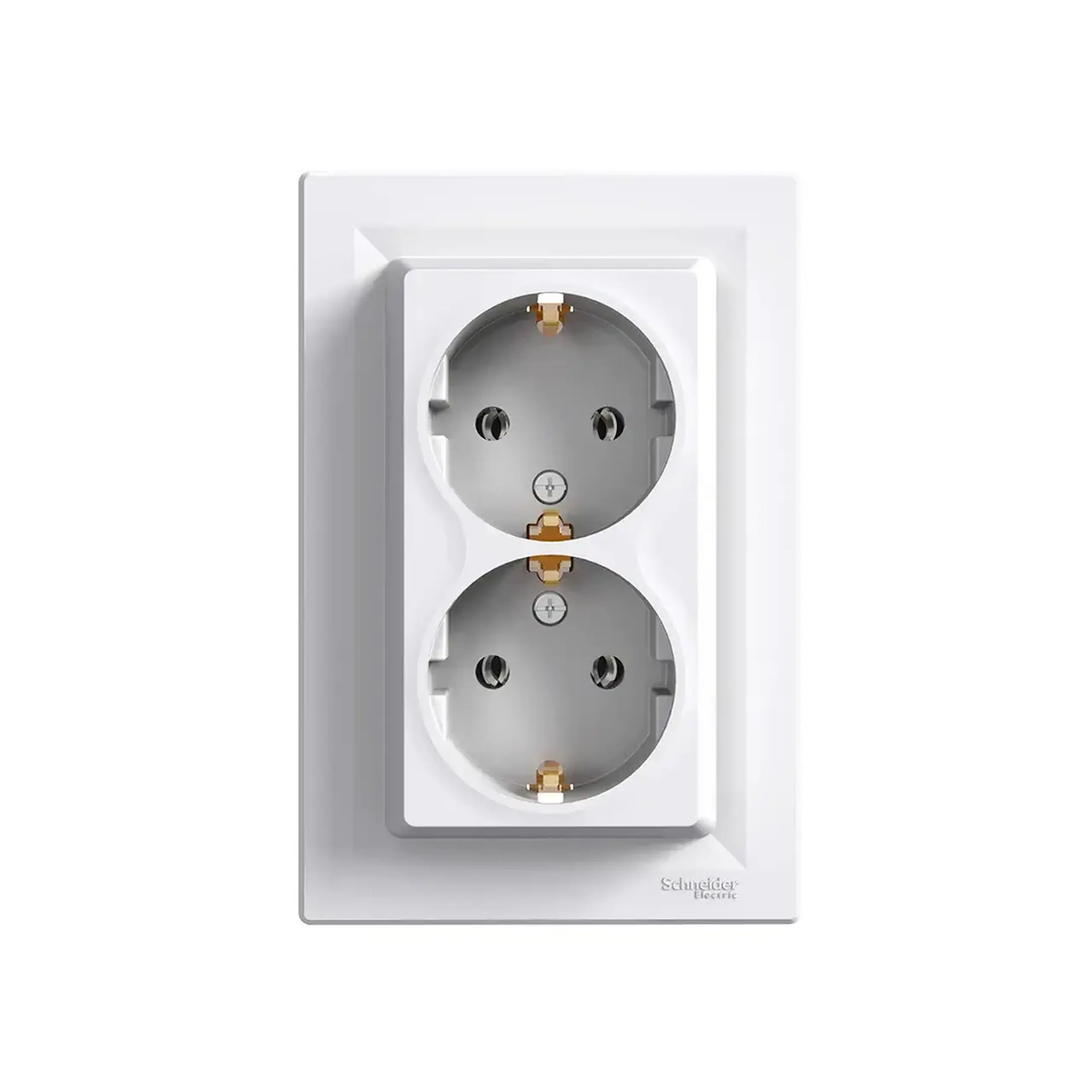 Priză dublă ASFORA 16 A 250 V alb Schneider-Electric - Dimensiuni (L x W x H x Ø) 83 x 123 mm
