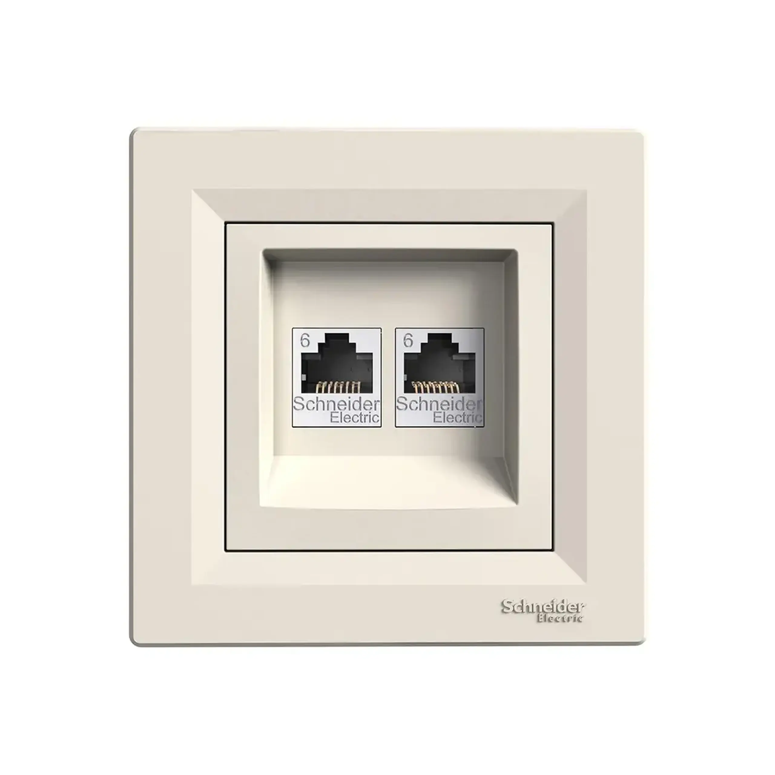 Priză de date ASFORA crem Schneider-Electric - Tip 2 x RJ45