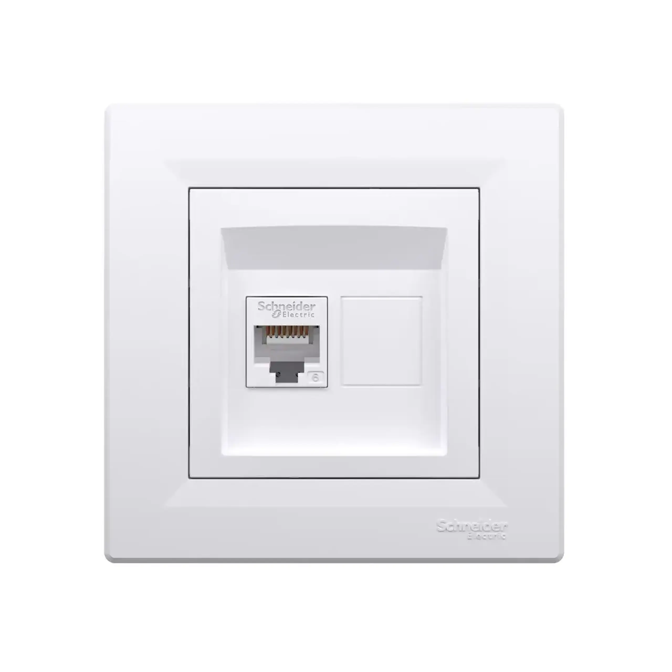 Priză de date ASFORA alb Schneider-Electric - 1 RJ45 CAT6 UTP