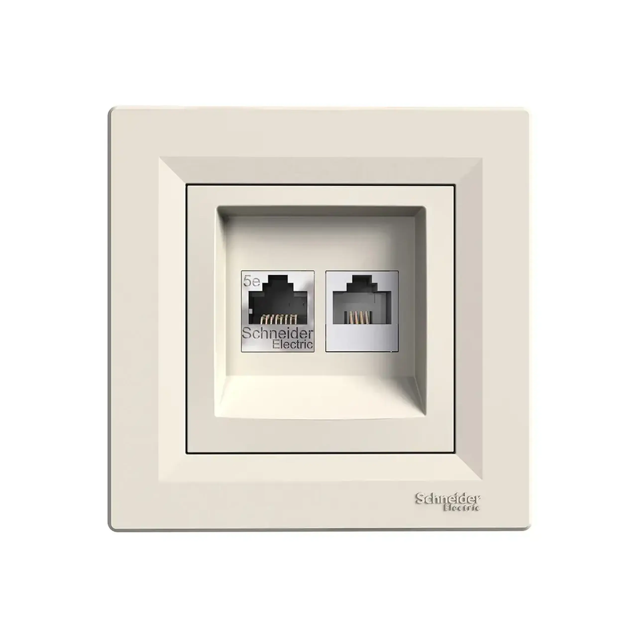 Priză de date ASFORA crem Schneider-Electric - Tip RJ11+ RJ45