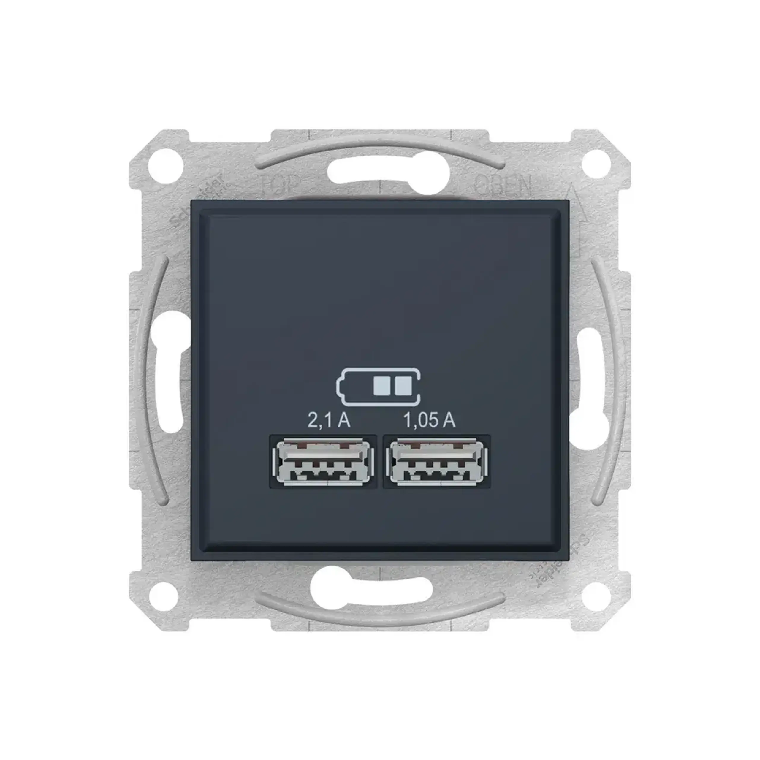 Priză încărcător USB SEDNA 1.05/2.1 A 5 V grafit Schneider-Electric