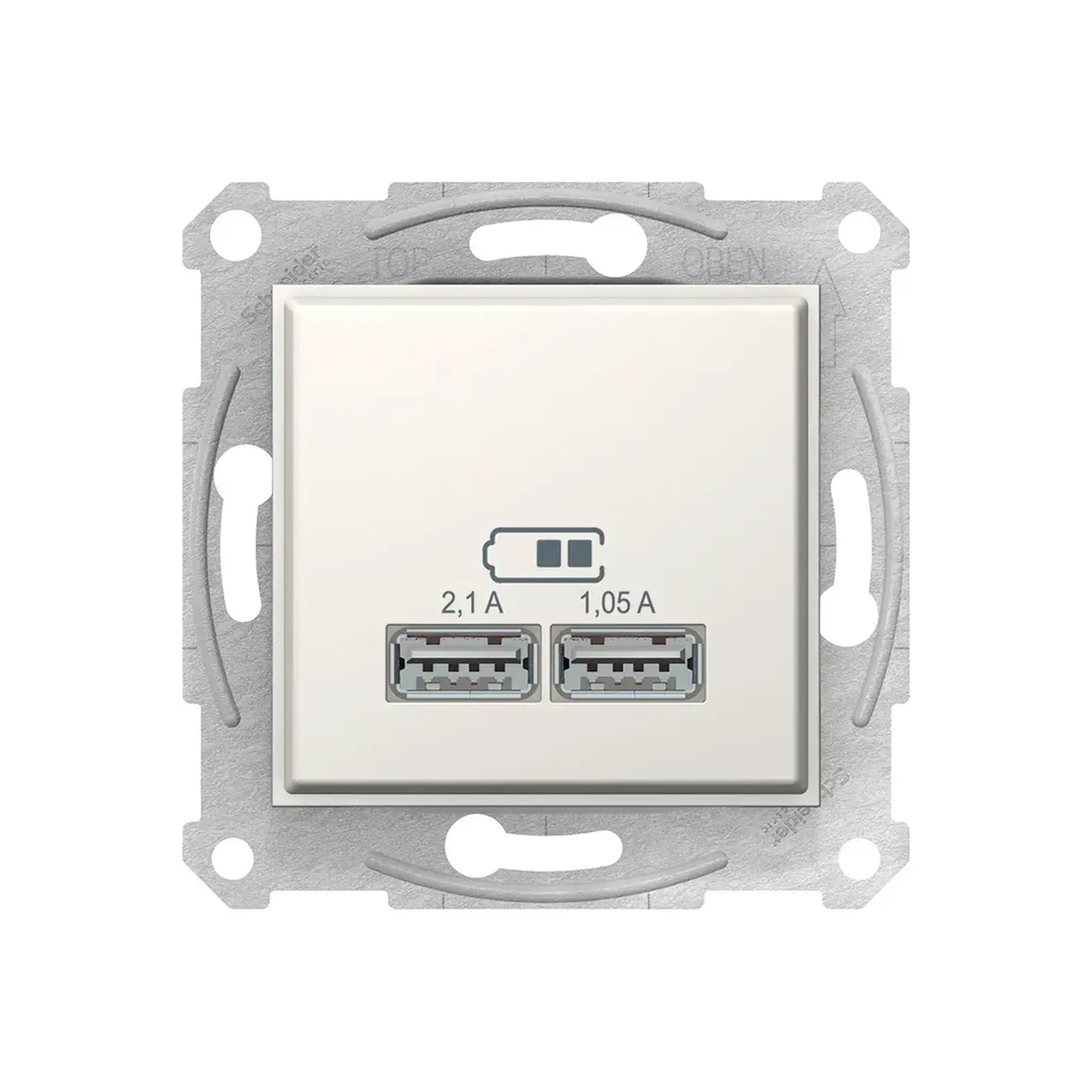 Priză unitară SEDNA 1.05/2.1 A crem Schneider-Electric