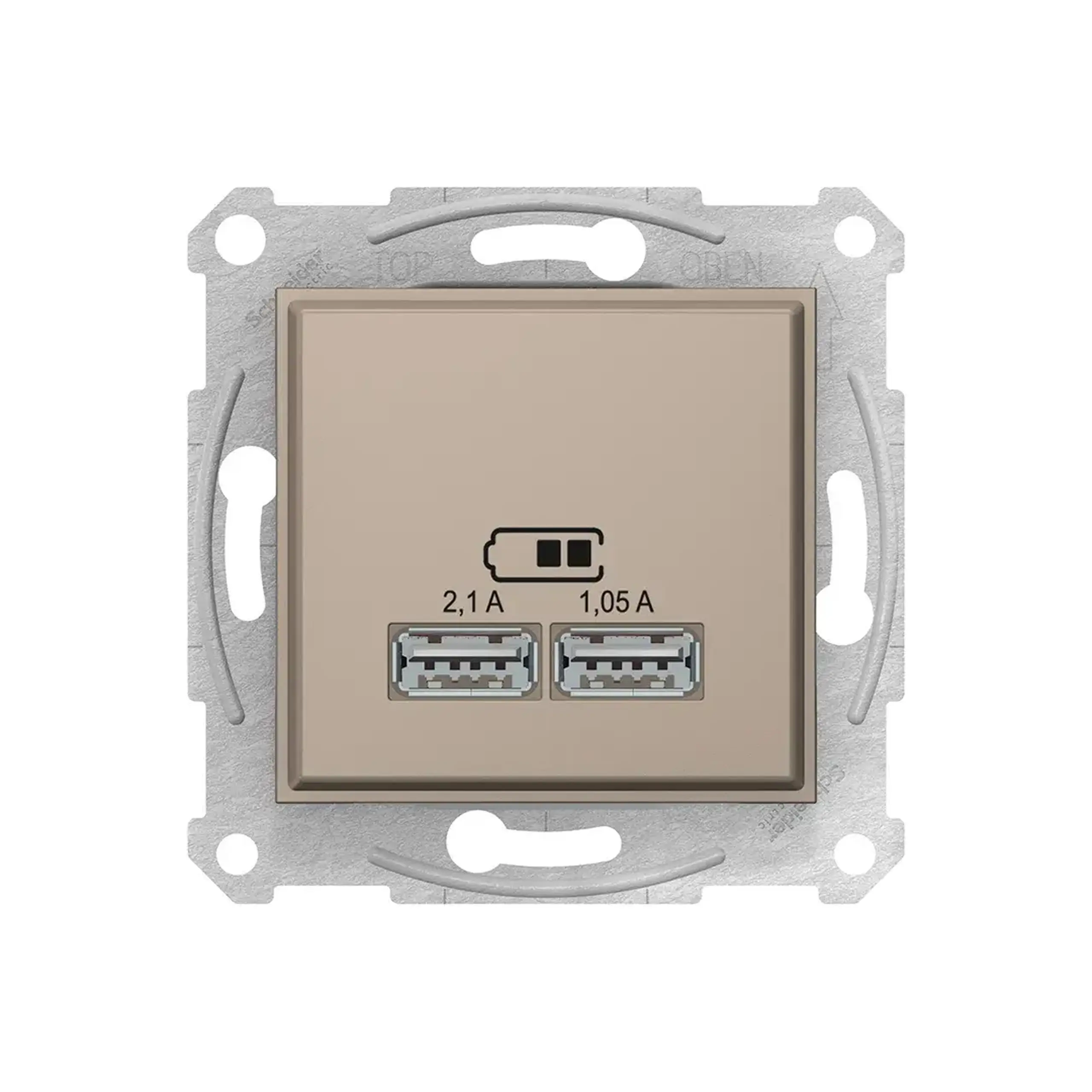 Priză încărcător USB SEDNA 1.05/2.1 A 5 V titan Schneider-Electric