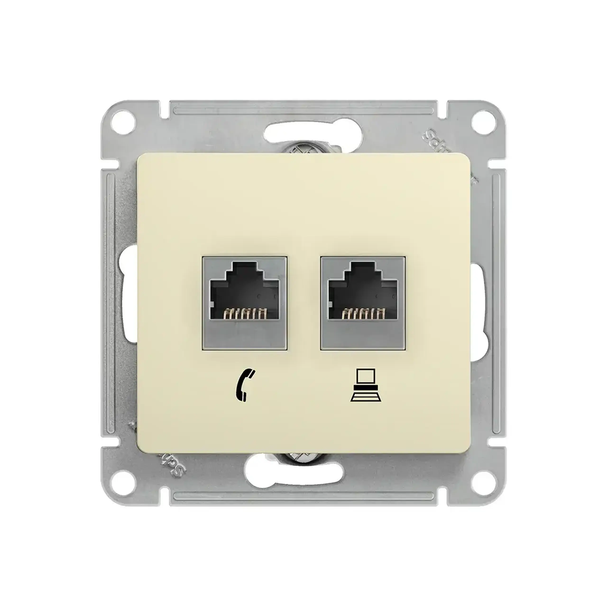 Priză de date dublă glossa 16 A bej Schneider-Electric