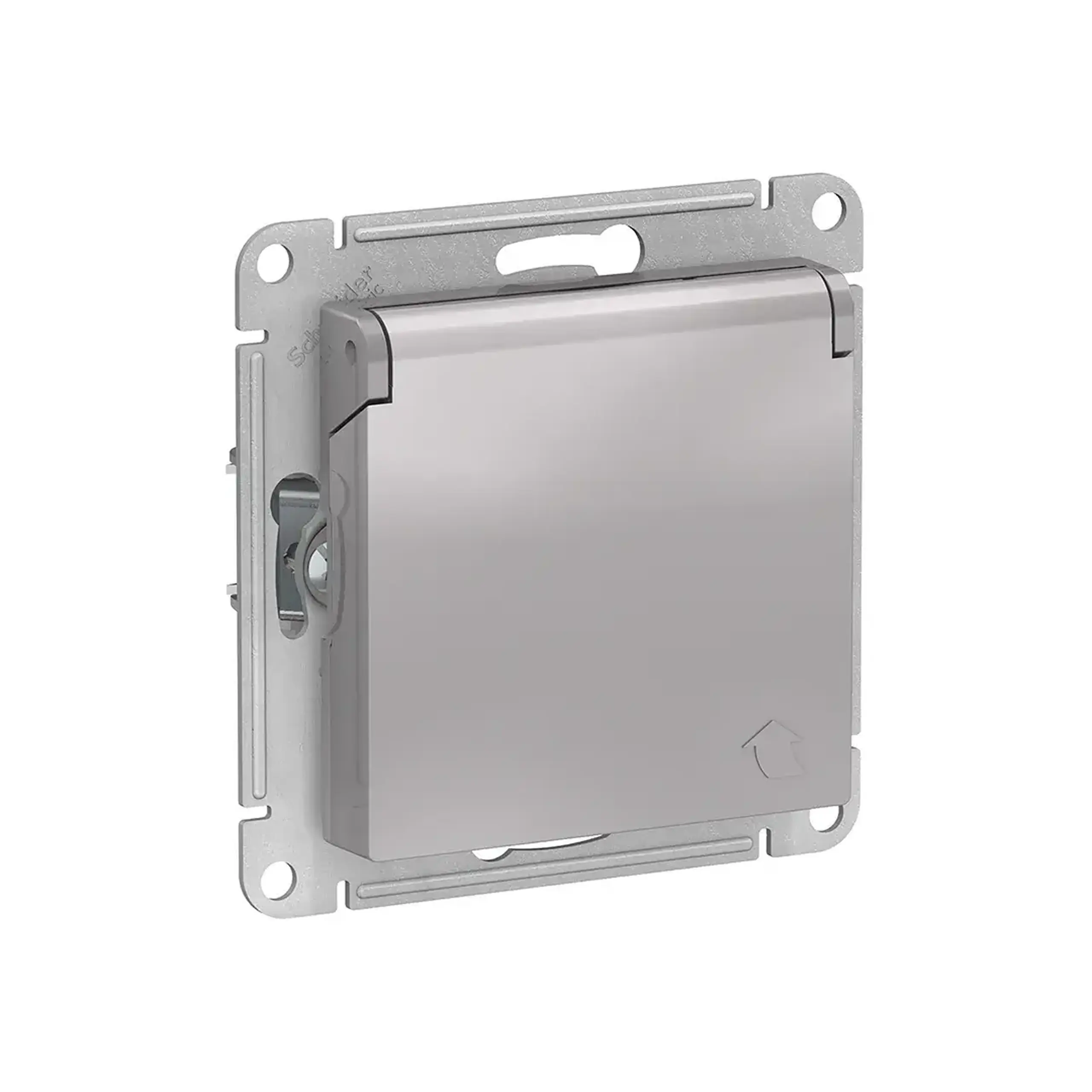 Priză cu protecție și capac atlas Design 16 A 250 V aluminiu Schneider-Electric