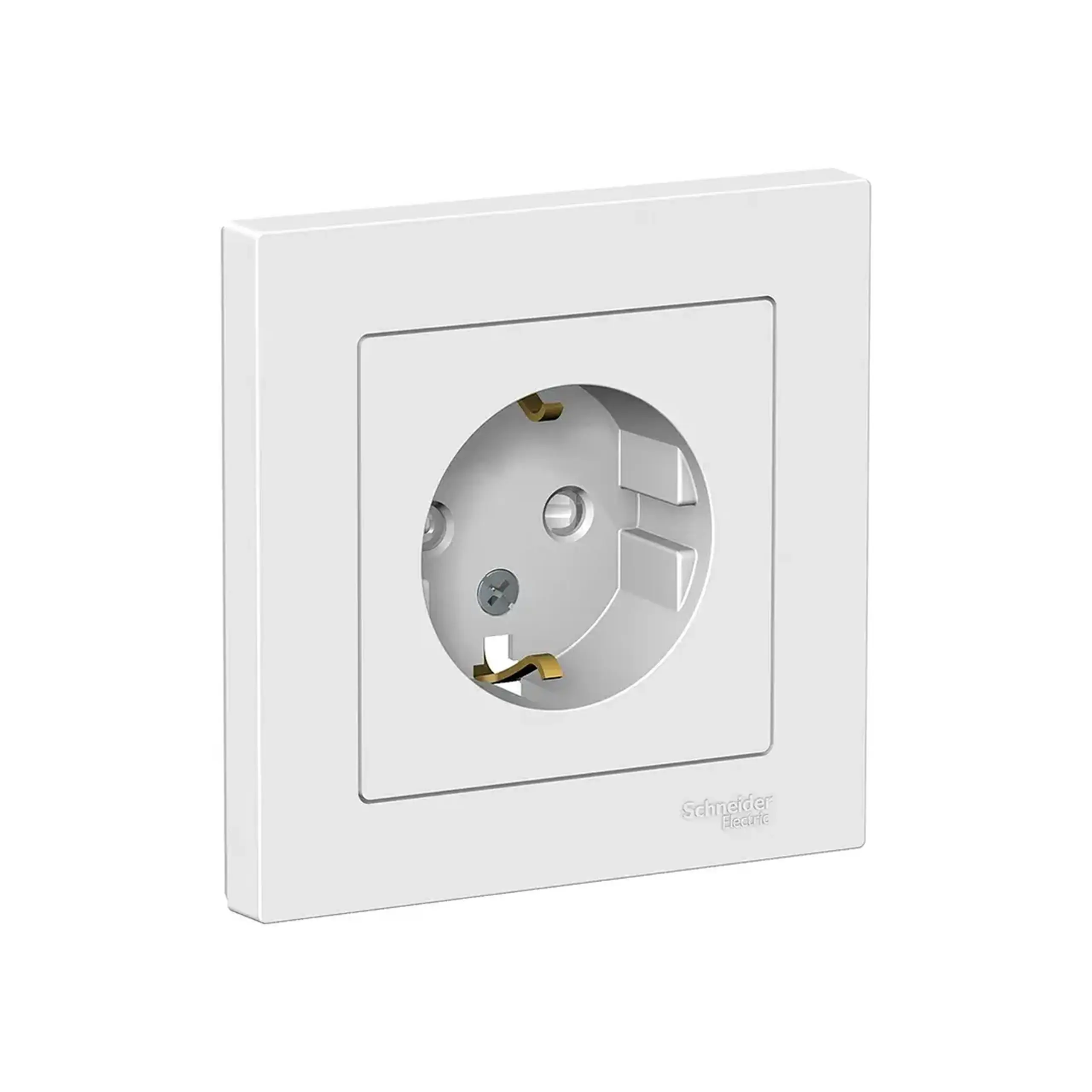 Priză unitară cu obturator atlas Design 16 A 250 V alb Schneider-Electric - Nr. Poli 2P+E