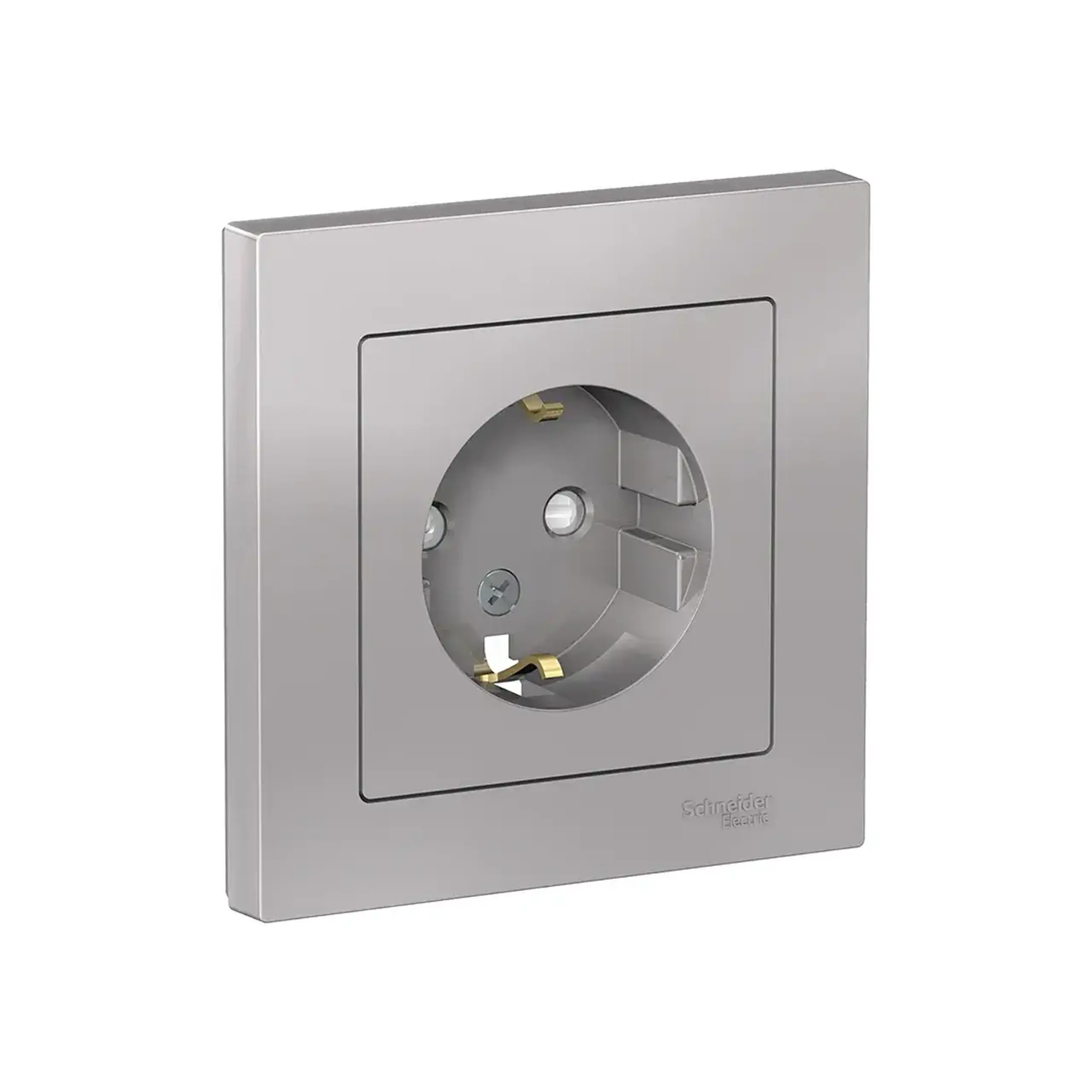 Priză cu protecție atlas Design 16 A 250 V aluminiu Schneider-Electric
