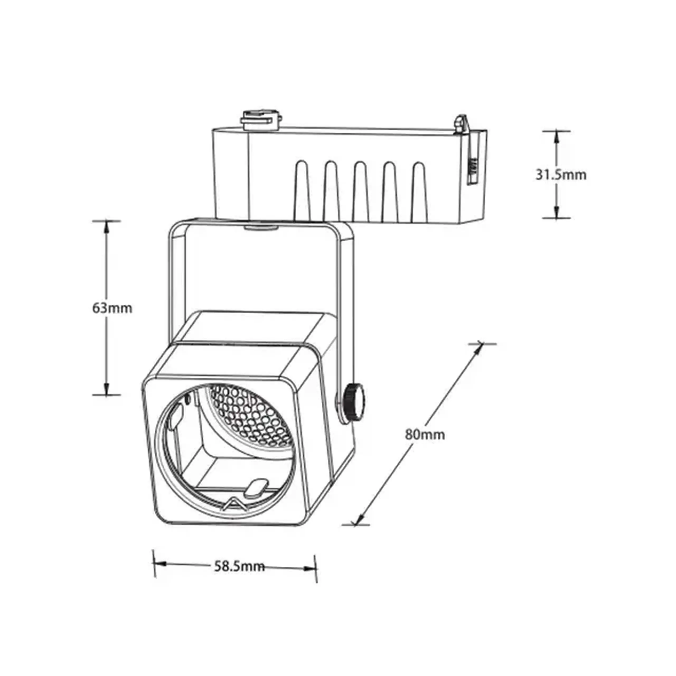 Proiector LED pe șină RABAT 50 W GU10 IP20 220 - 240 V Horoz