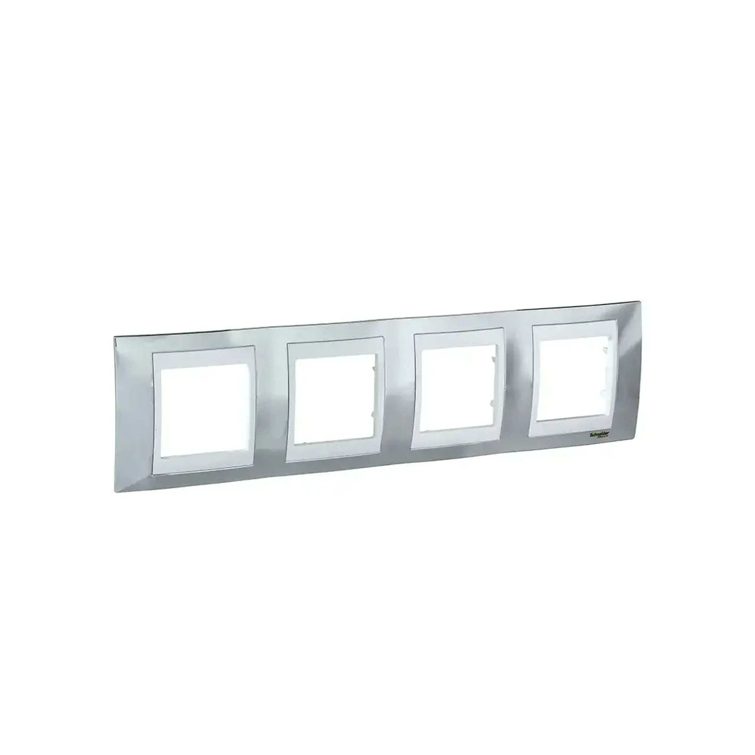 Ramă cu 4 locuri UNICA crom 8 module Schneider-Electric