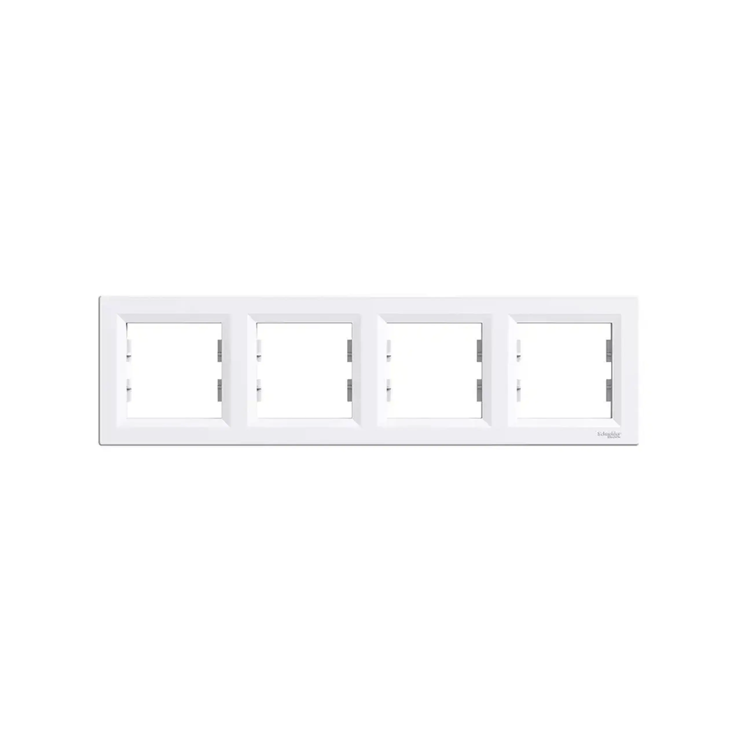 Ramă cu 4 locuri ASFORA alb orizontală Schneider-Electric - Dimensiuni (L x W x H x Ø) 83 x 296 x 9 mm