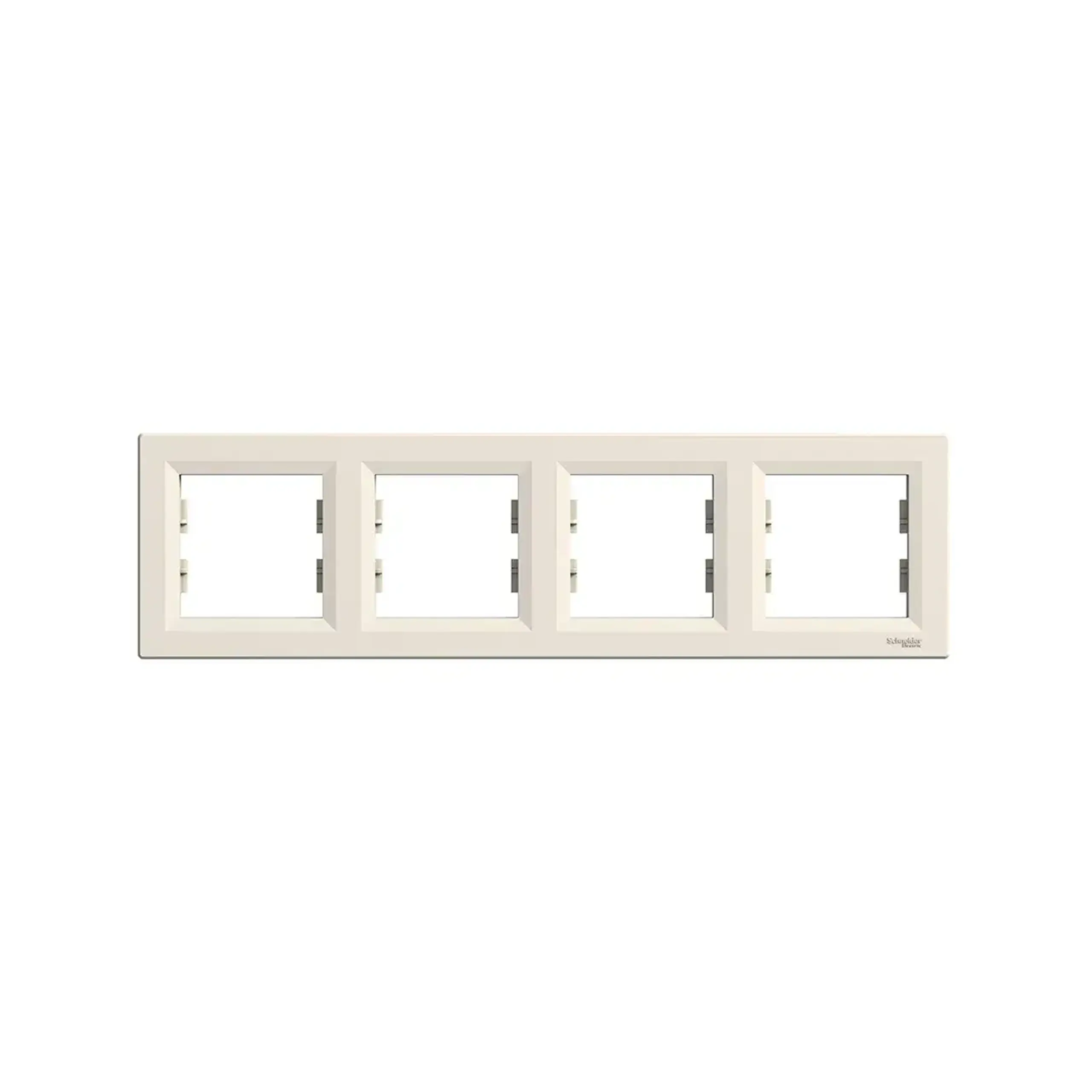Ramă cu 4 locuri ASFORA crem orizontală Schneider-Electric - Dimensiuni (L x W x H x Ø) 83 x 296 x 9 mm
