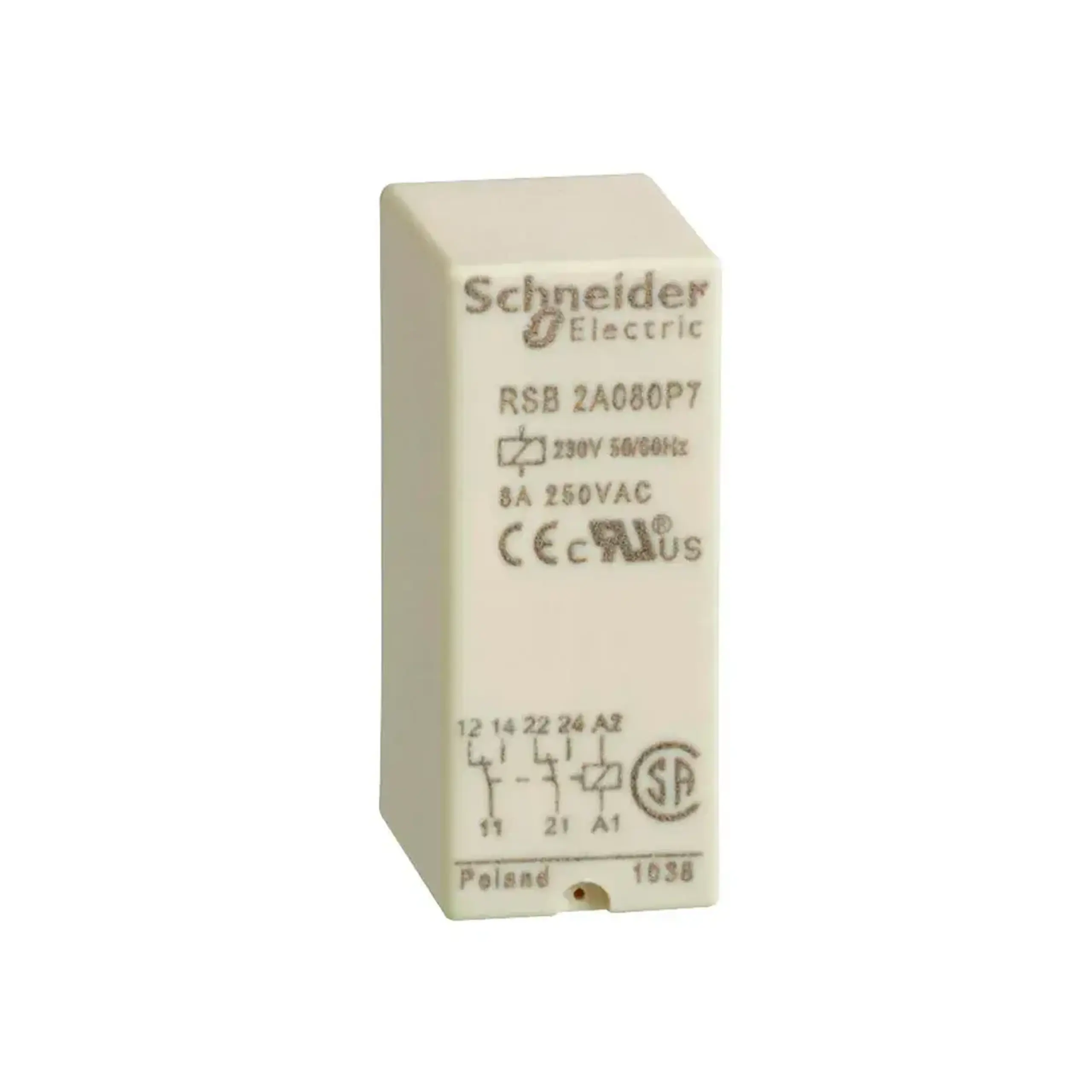 Releu intermediar RSB2 8 A 24 V IP20 Schneider-Electric - Tensiune (V) 230 V
