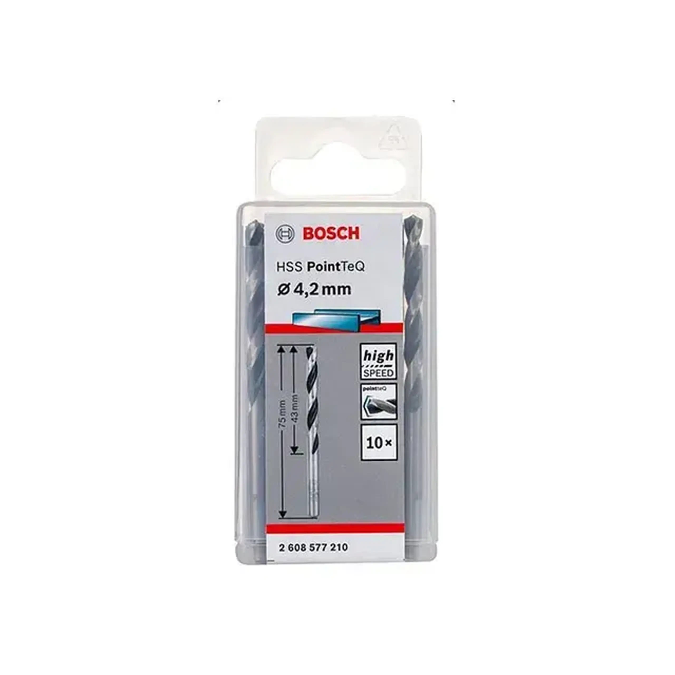 Set burghie 10 buc. pentru metal POINTTEQ 4.2 mm Oțel HSS Cilindric Bosch