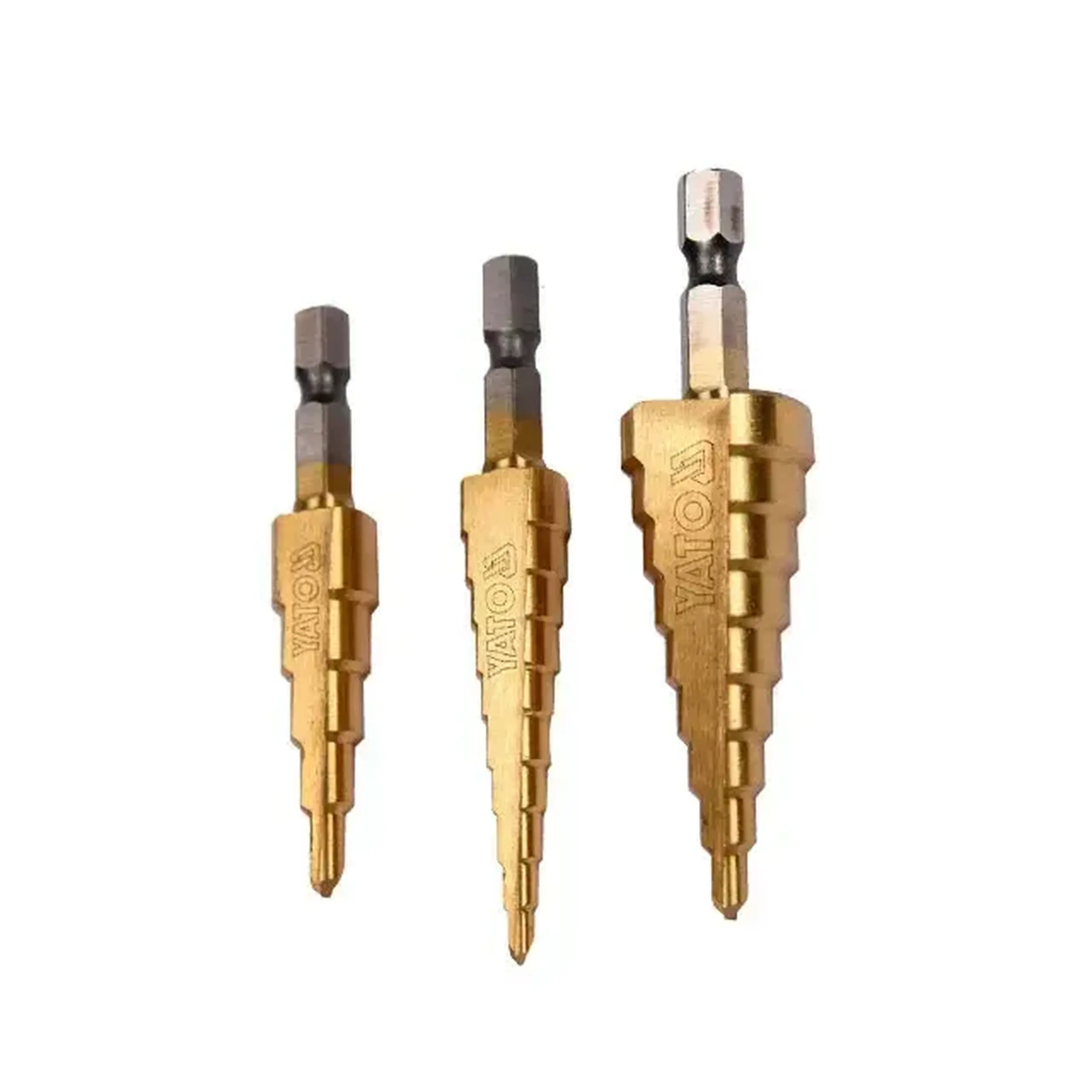 Set burghie în trepte 3 buc. pentru metal 3 - 20 mm Oțel HSS Hexagonal Yato