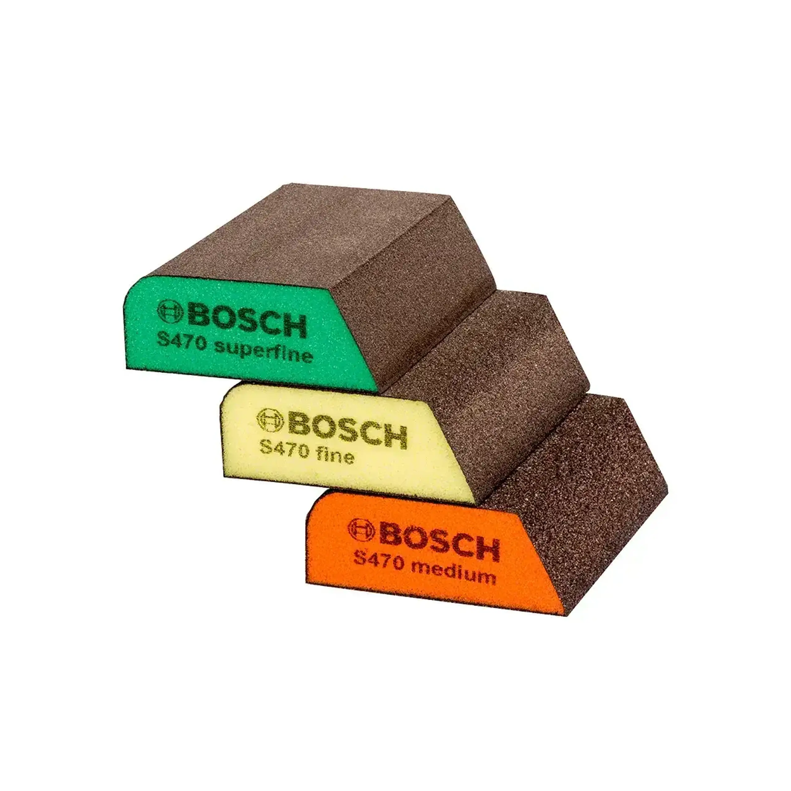Set burete abraziv S470 97 x 69 x 26 mm Mediu/Fin/Superfin Bosch
